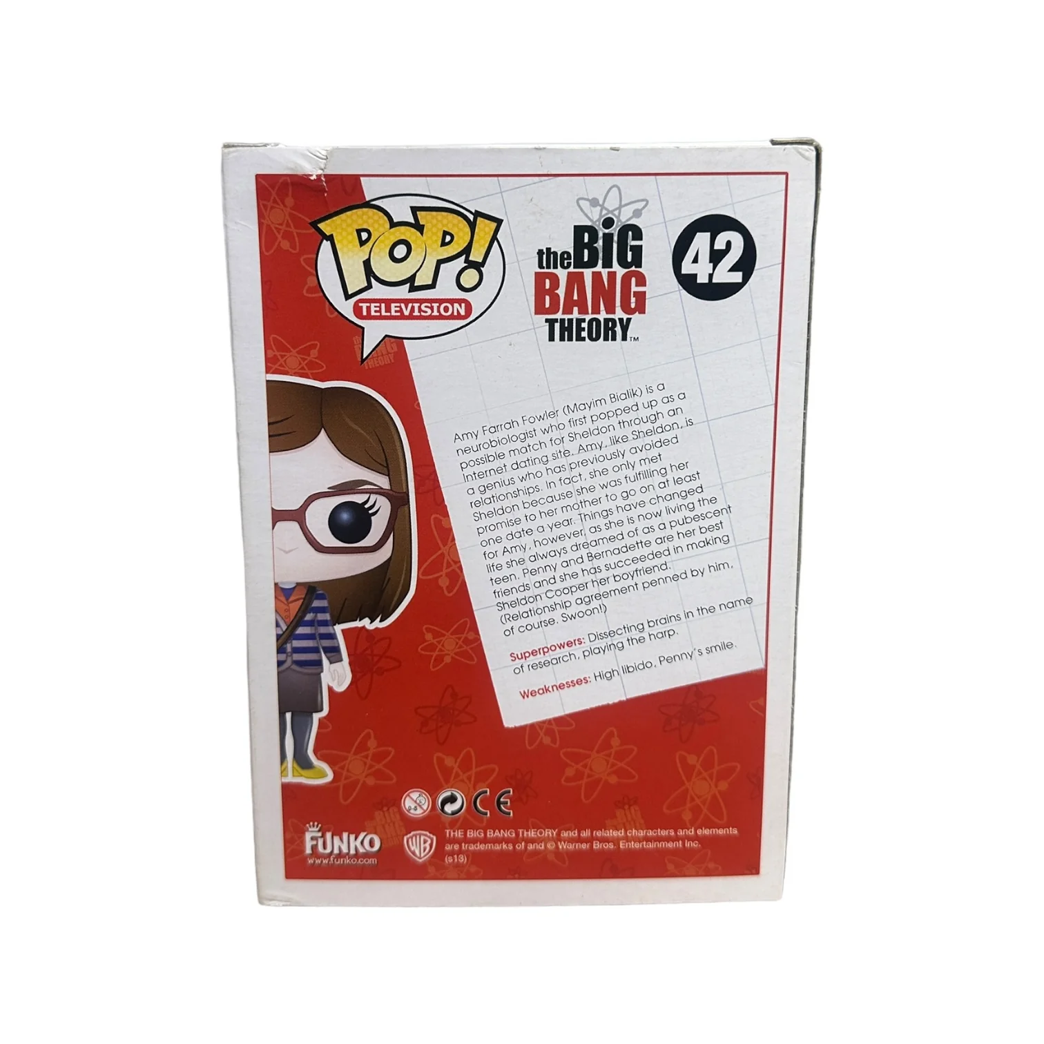 Amy Farrah Fowler #42 Funko Pop! - The Big Bang Theory - 2013 Pop! - Condition 6.5/10 - Image 3