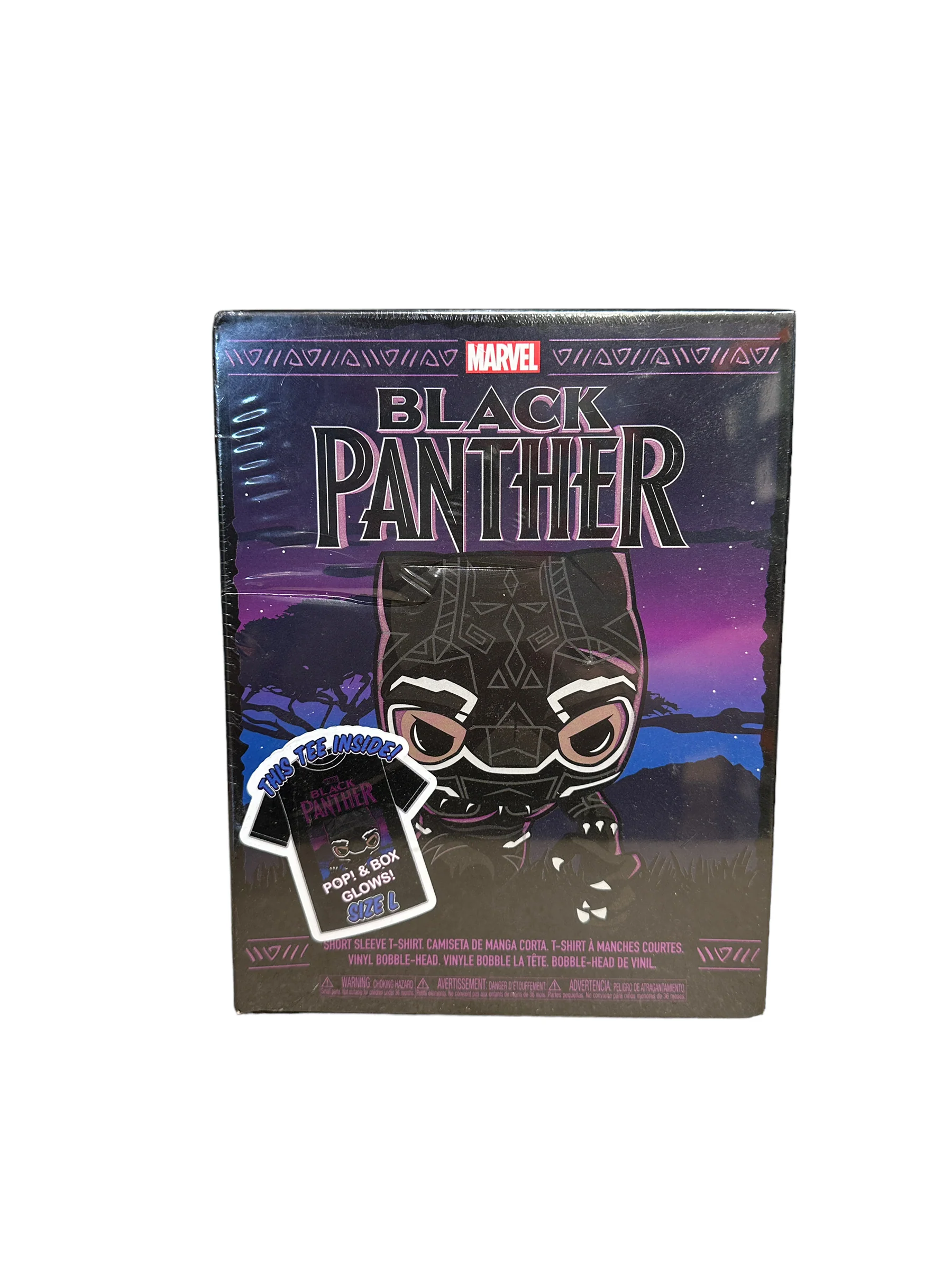 Black Panther #273 (Purple Glows in the Dark) Funko Pop T-Shirt Bundle! - Black Panther - Target Exclusive - Sealed - Condition 8.5/10 - Image 2