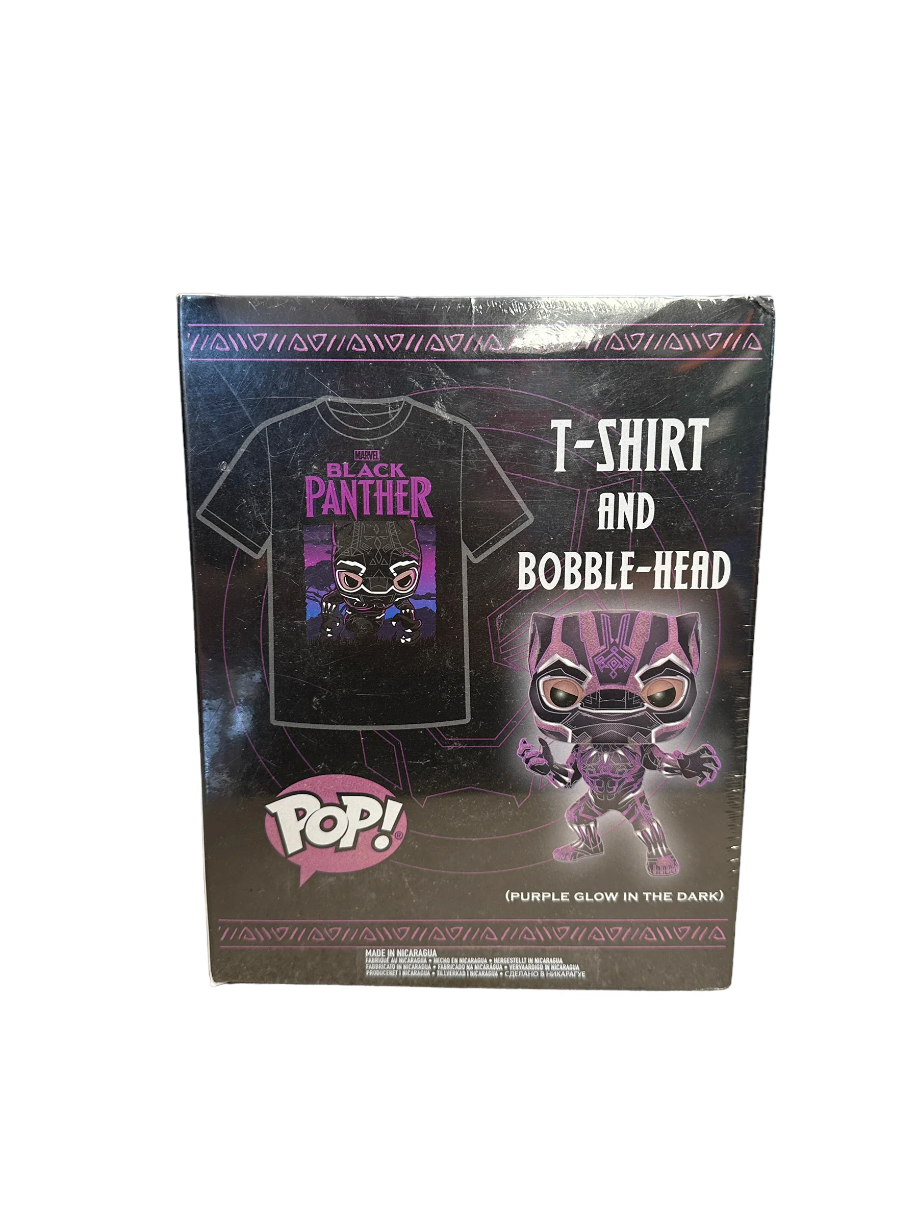 Black Panther #273 (Purple Glows in the Dark) Funko Pop T-Shirt Bundle! - Black Panther - Target Exclusive - Sealed - Condition 8.5/10 - Image 4