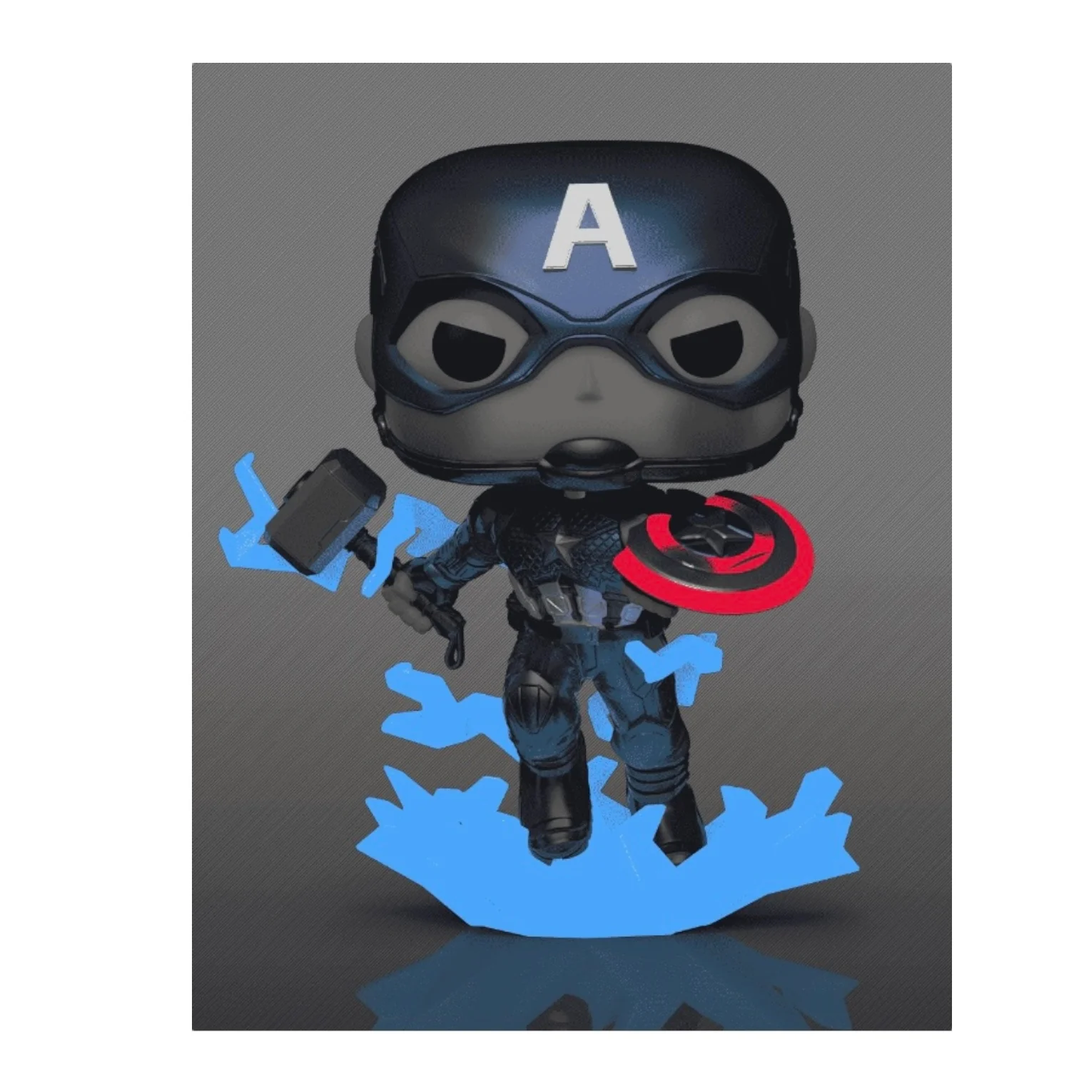 Captain America #1198 (Metallic / Glows in the Dark) Funko Pop! - Avengers: Endgame - Volcano X Exclusive - Image 2