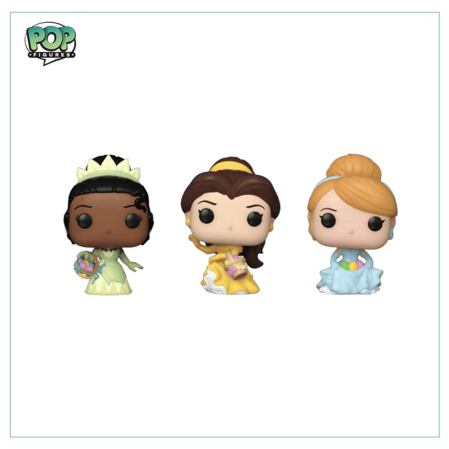 Cinderella, Belle, Tiana Funko Carrot Pocket Pop - Disney Princesses - Image 2