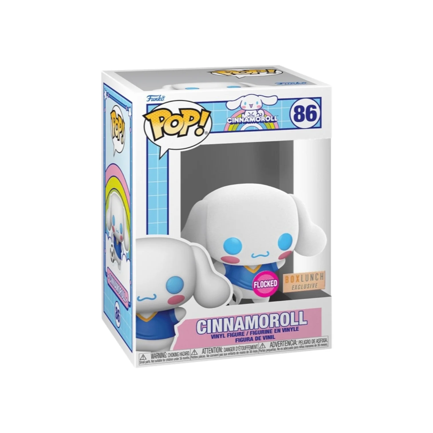Cinnamoroll (w/ Soccer Ball) #86 (Flocked) Funko Pop! - Sanrio - BoxLunch Exclusive