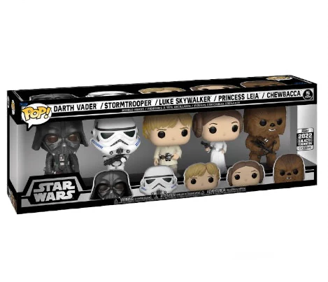 Darth Vader / Stormtrooper / Luke Skywalker / Princess Leia / Chewbacca - Deluxe Funko 5 Pack! Star Wars -  2022 Galactic Convention Exclusive