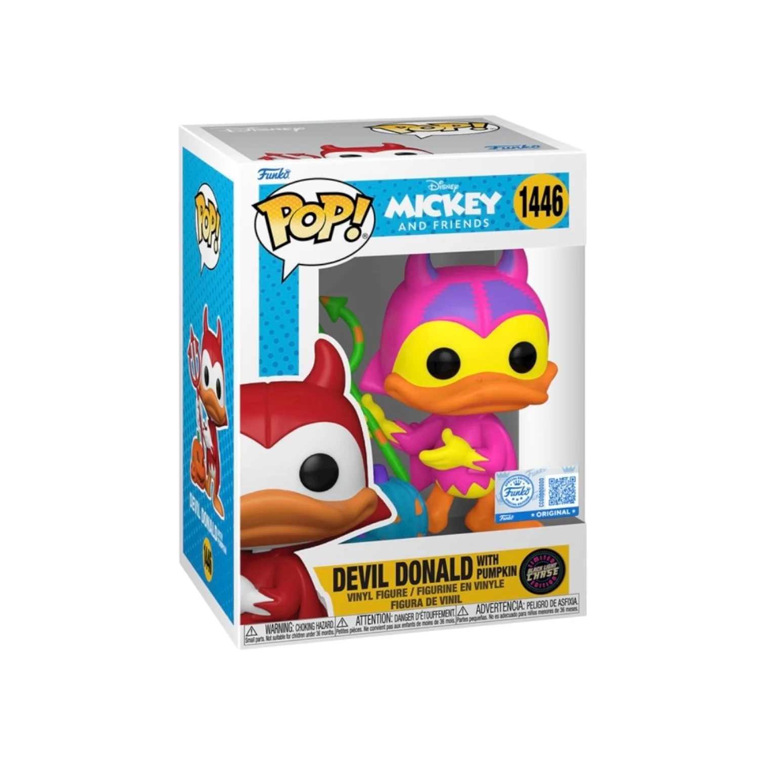Devil Donald with Pumpkin #1446 (Black Light Chase) Funko Pop! - Mickey and Friends - Funko Exclusive