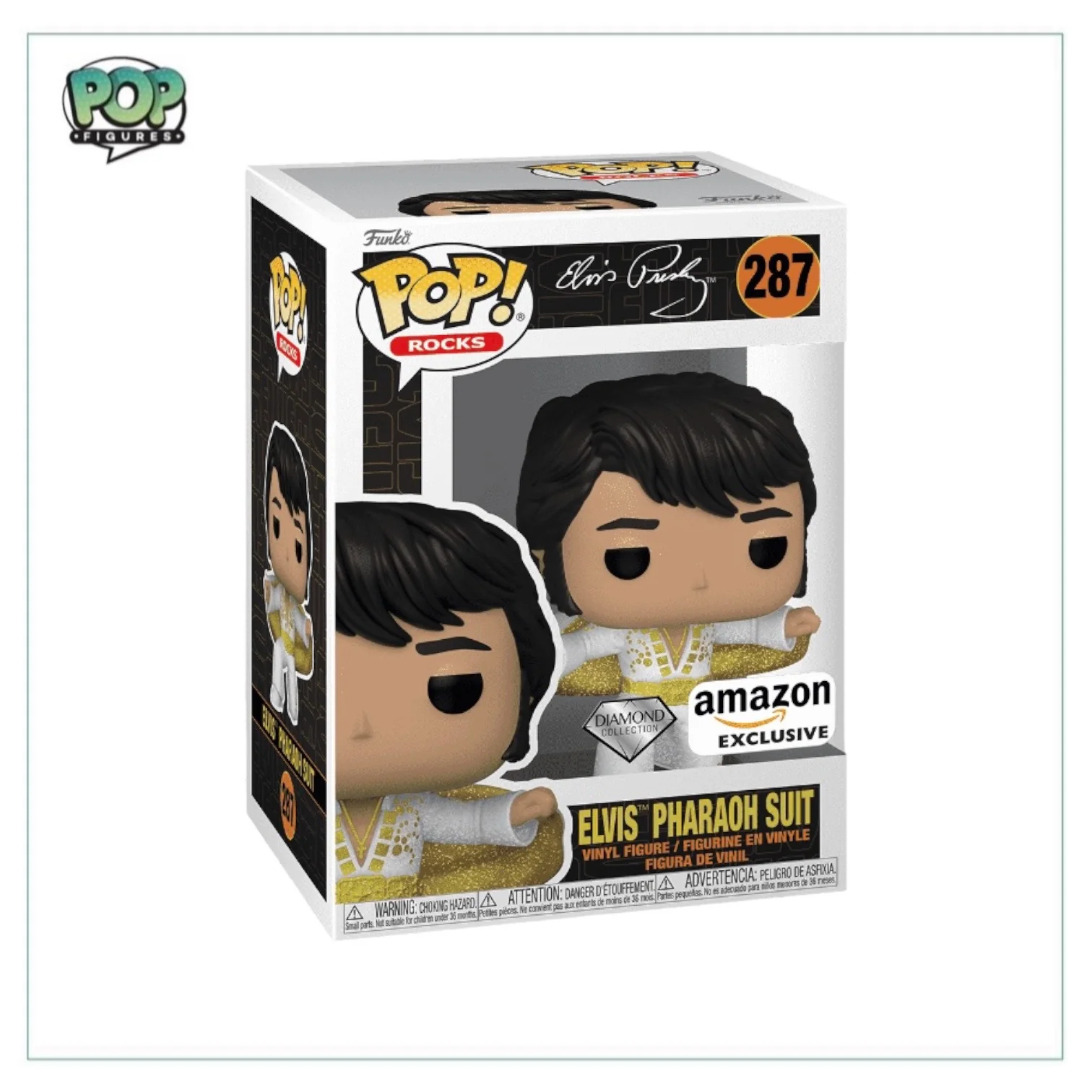 Elvis Pharaoh Suit #287 (Diamond Collection) Funko Pop! - Rocks - Amazon Exclusive
