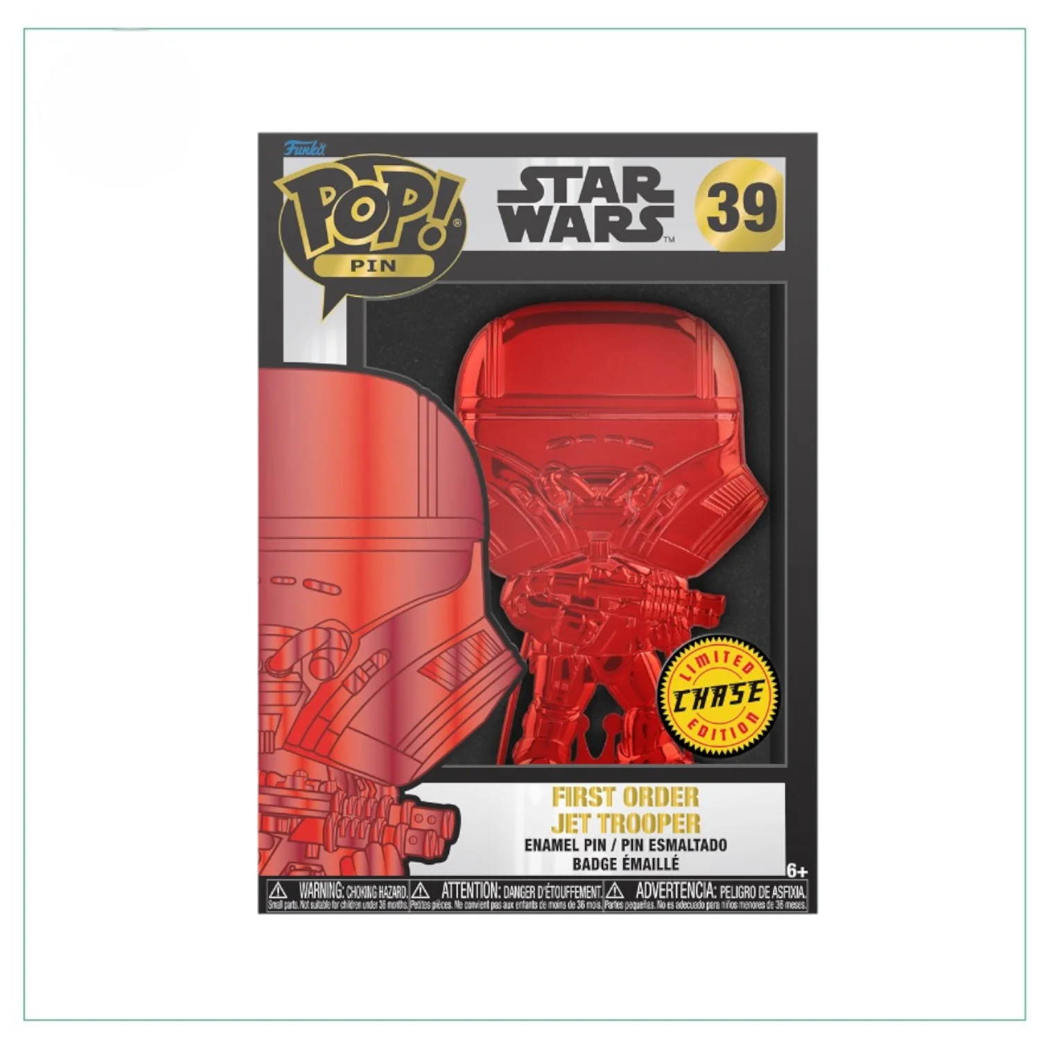 First Order Jet Trooper #39 (Glow in the Dark) Funko Enamel Pop! Pin - Star Wars - Chance of Chase - Image 3