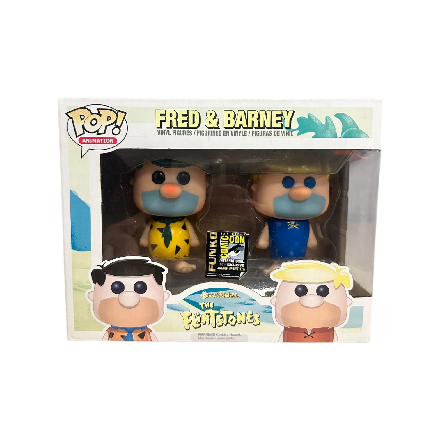 Fred & Barney (Blue Hair) 2 Pack Funko Pop! - The Flintstones - SDCC 2014 Exclusive LE480 Pcs - Condition 7/10