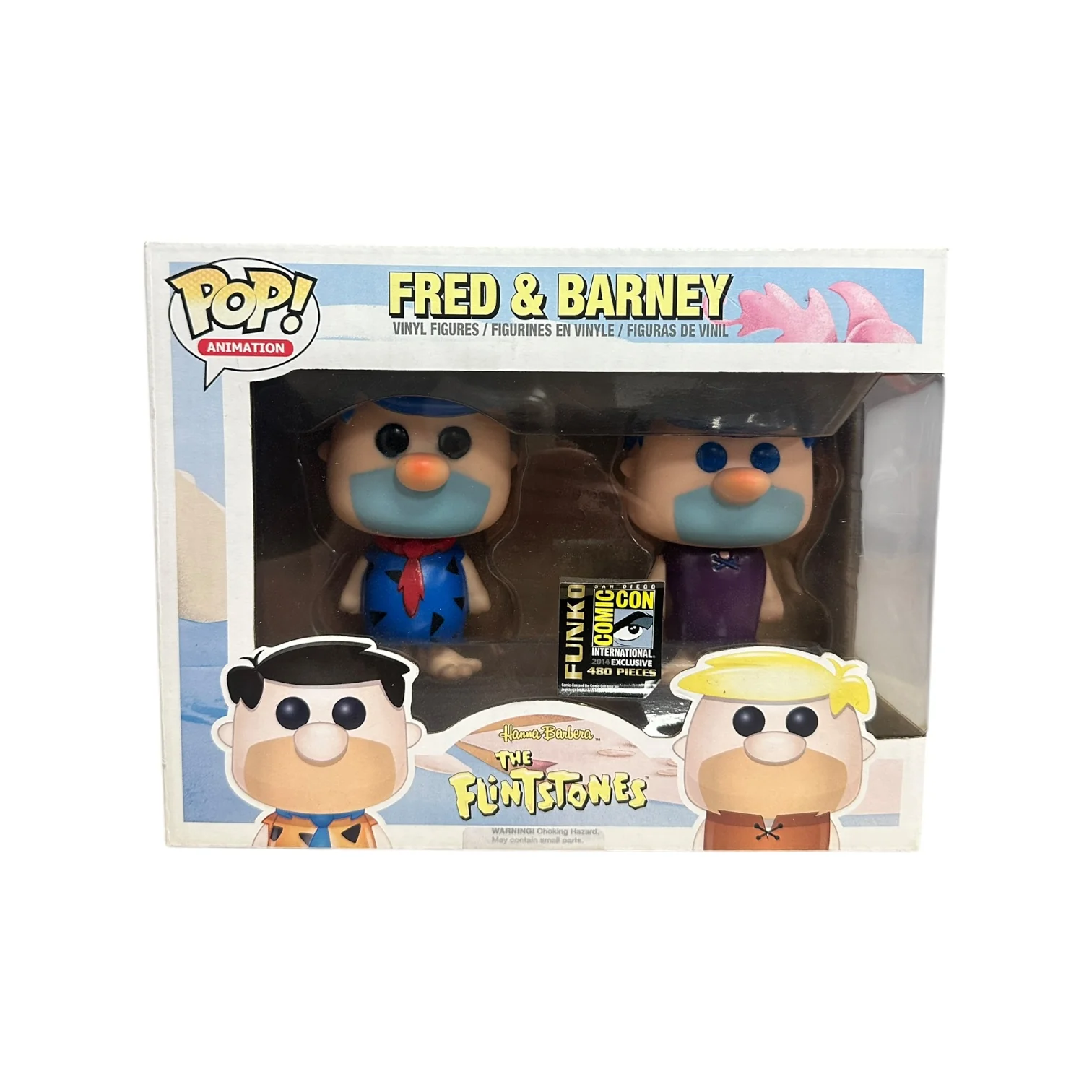 Fred & Barney (Green/Yellow Hair) 2 Pack Funko Pop! - The Flintstones - SDCC 2014 Exclusive LE480 Pcs - Condition 7/10