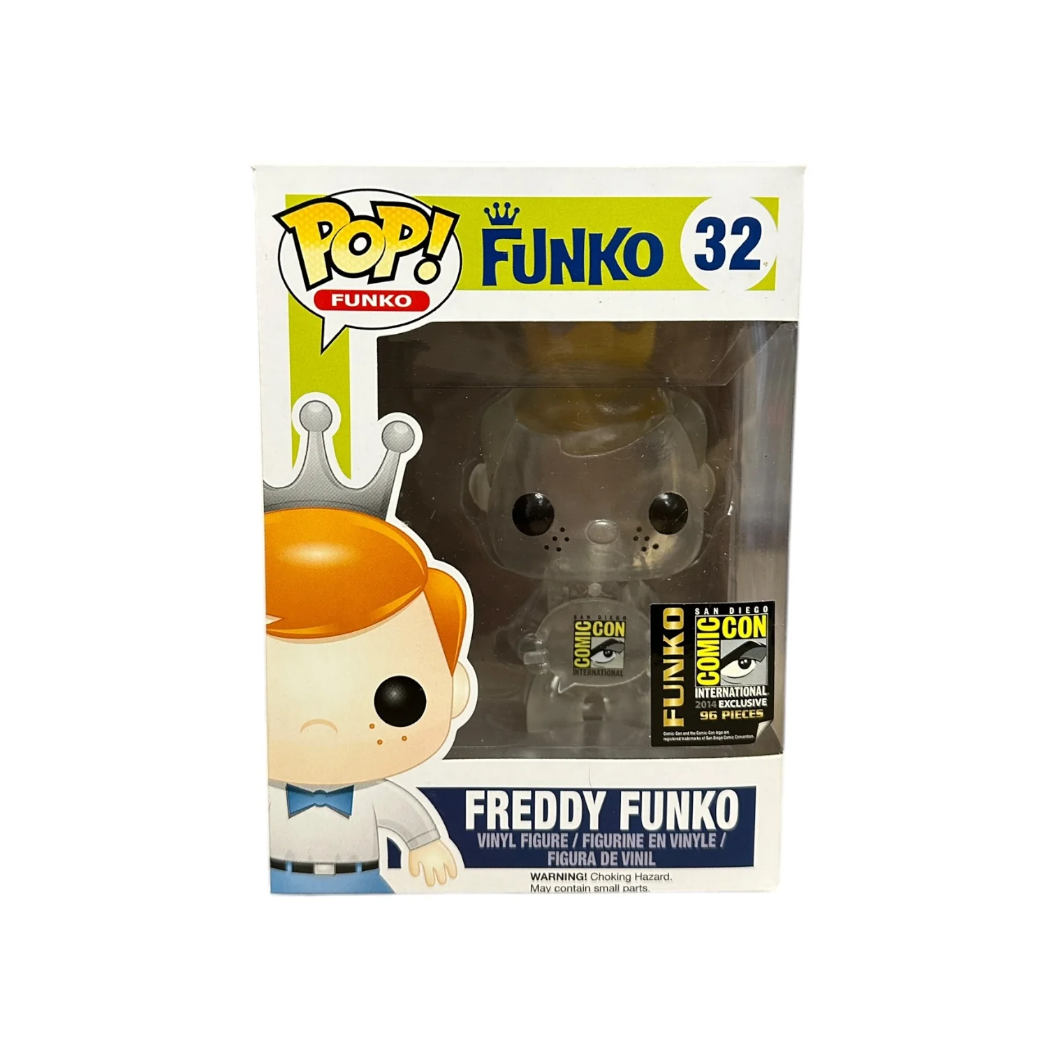 Freddy Funko #32 (Clear) Funko Pop! - SDCC 2014 Exclusive LE96 Pcs - Condition 8/10