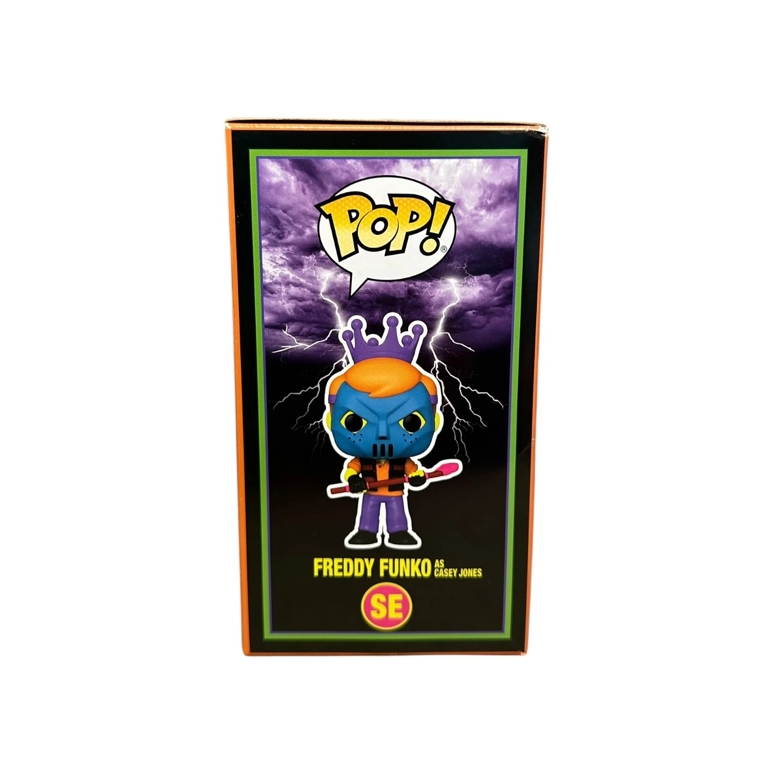 Freddy Funko as Casey Jones (Blacklight) Funko Pop! - Teenage Mutant Ninja Turtles - Heavy Metal Halloween 2023 Exclusive LE2000 Pcs - Condition 7.5/10 - Image 4