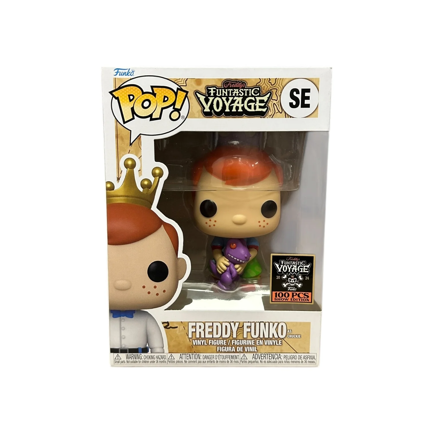 Freddy Funko as Chuckie (w/ Purple Reptar) Funko Pop! - Rugrats - Freddy's Funtastic Voyage 2024 Show Edition LE100 Pcs - Condition 9/10