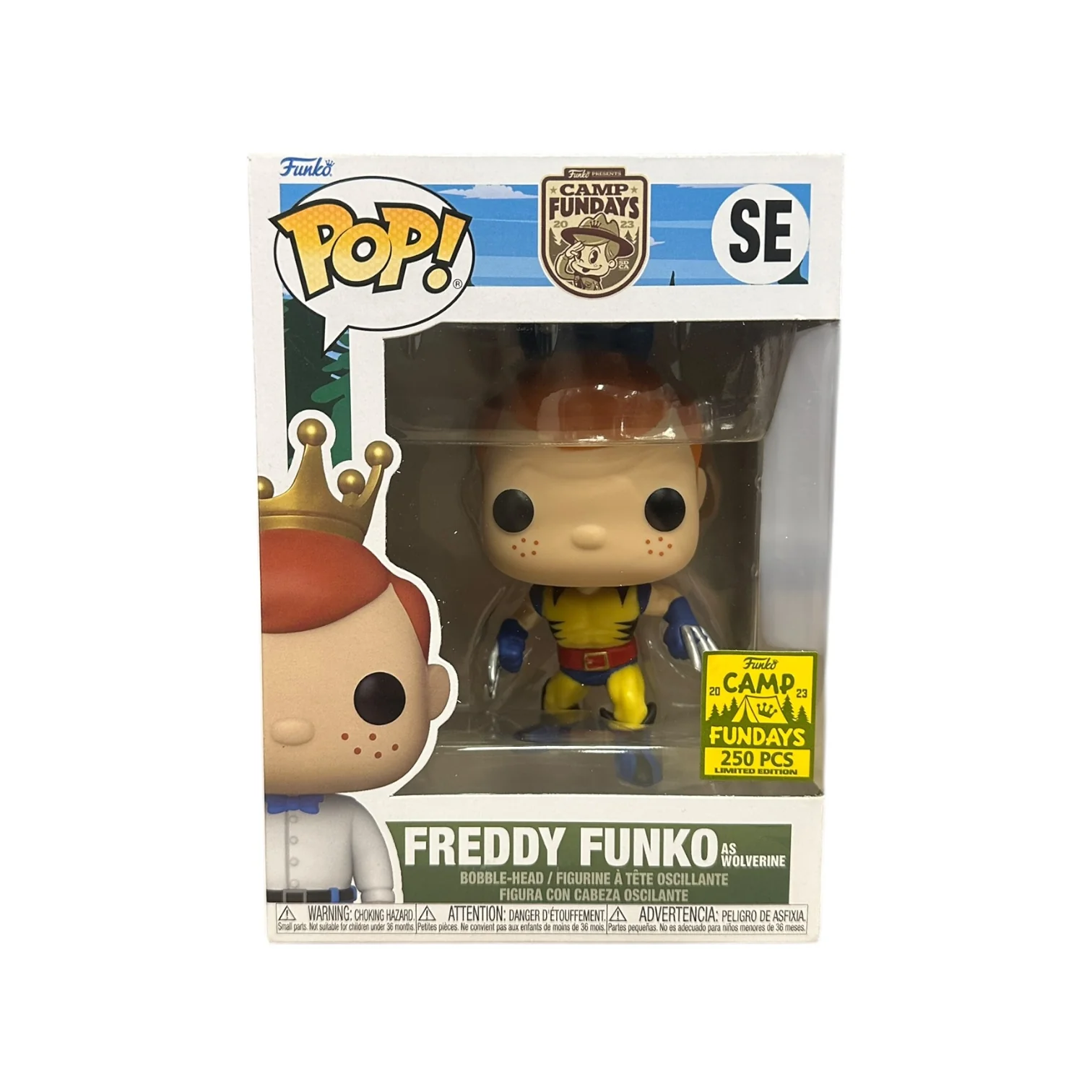 Freddy Funko as Wolverine (Yellow Suit) Funko Pop! - Marvel - Camp Fundays 2023 Show Edition LE250 Pcs - Condition 8.5/10