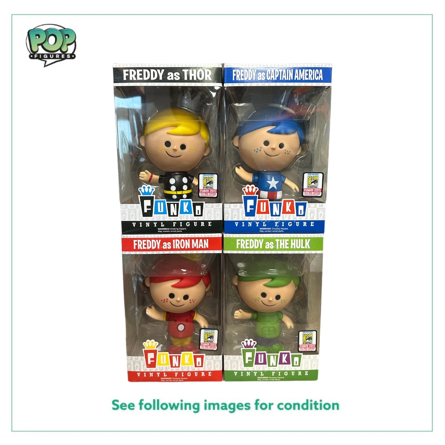 Freddy Funko Avengers Retro Vinyl Figure Set! - SDCC 2015 Exclusive LE144 Pcs Each! - Condition Varied