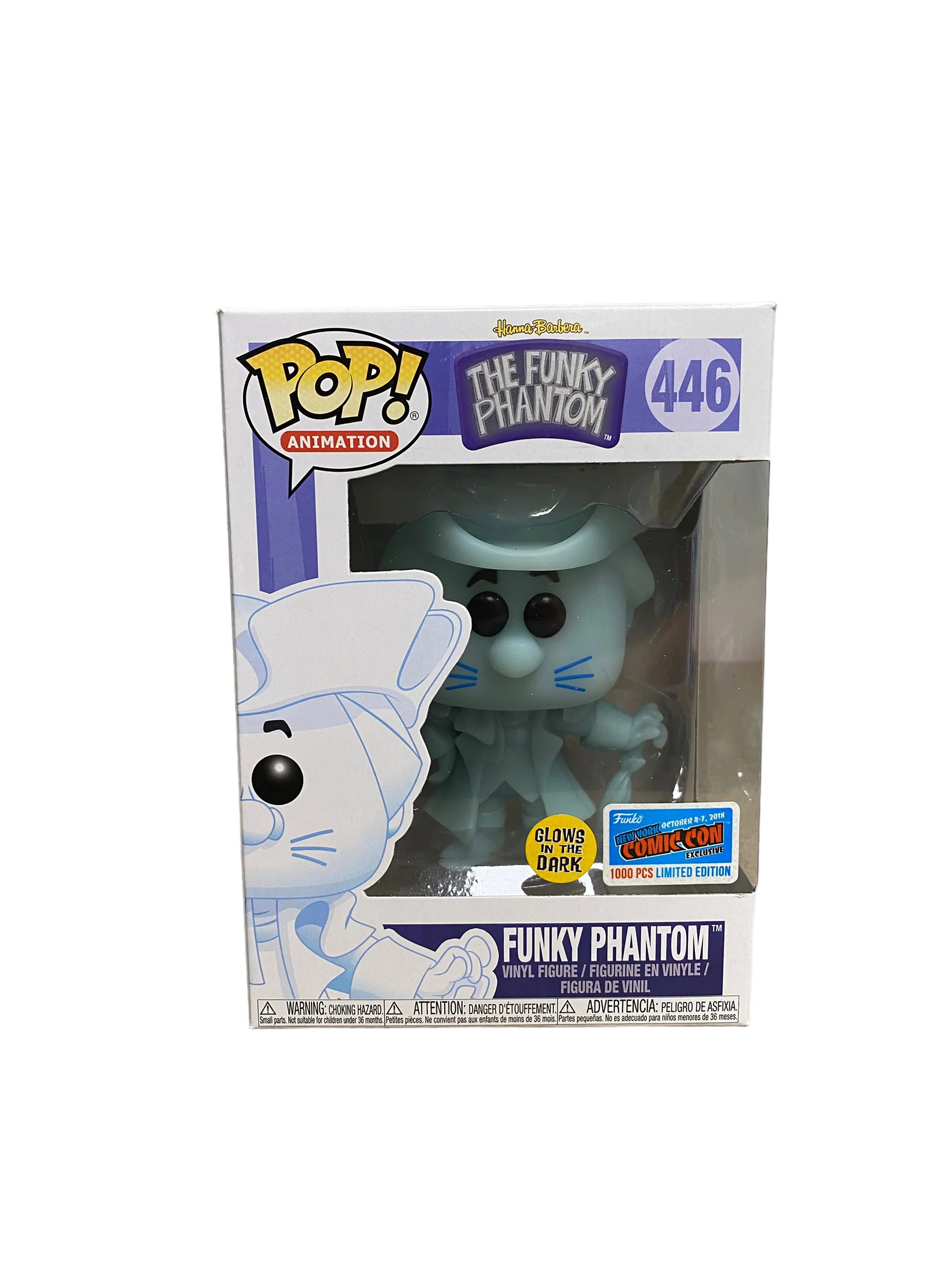 Funky Phantom #446 (Glows in the Dark) Funko Pop! - The Funky Phantom - NYCC 2018 Official Convention Exclusive LE1000 Pcs - Condition 8.5/10 - Image 2