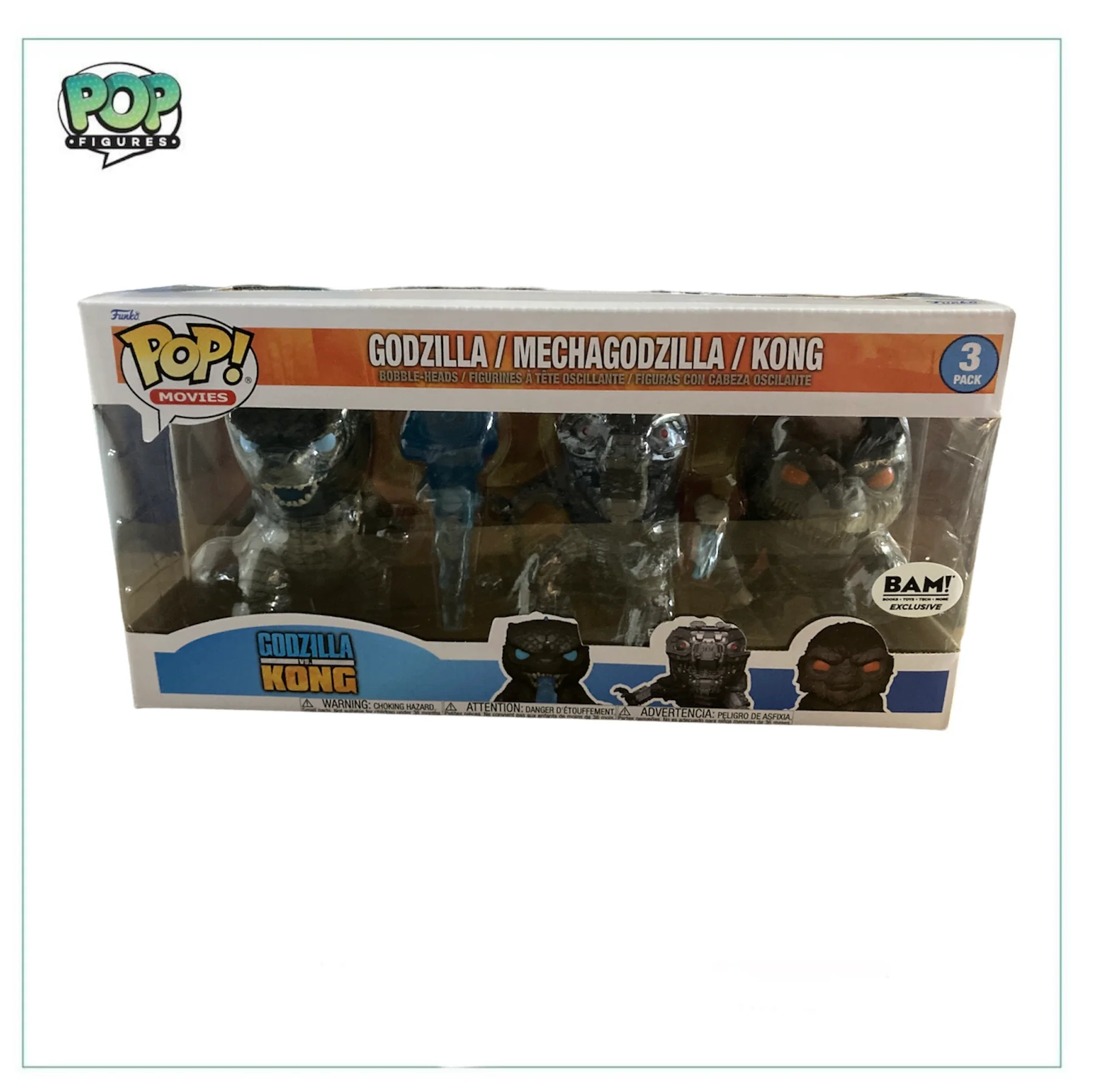 Godzilla / Mechagodzilla / Kong Deluxe 3 Pack! Movies - Bam Exclusive