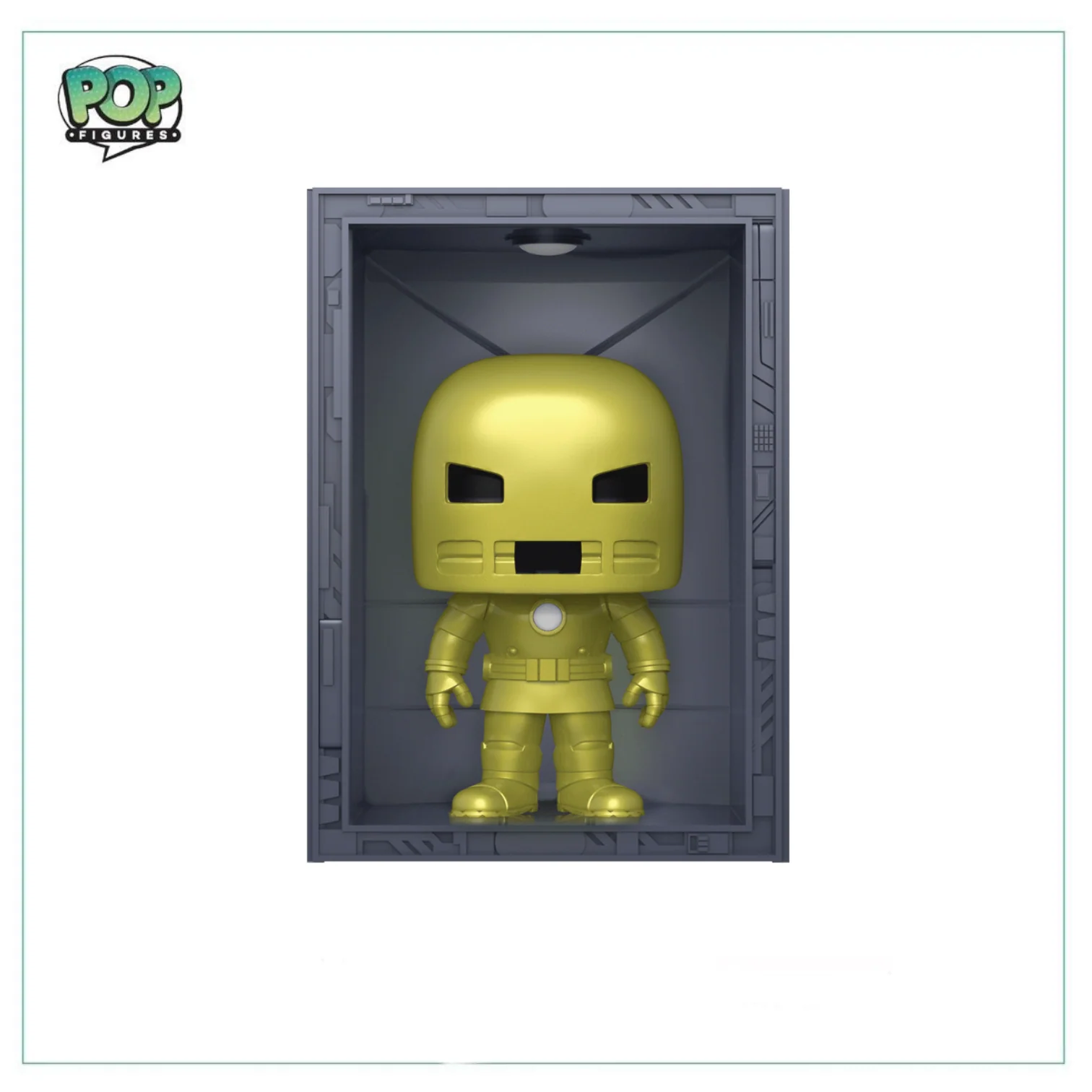 Iron Man Model 1 Golden Armor (Metallic) #1035 Deluxe Funko Pop! - Marvel - Hall Of Armor - PX Previews Exclusive - Image 2