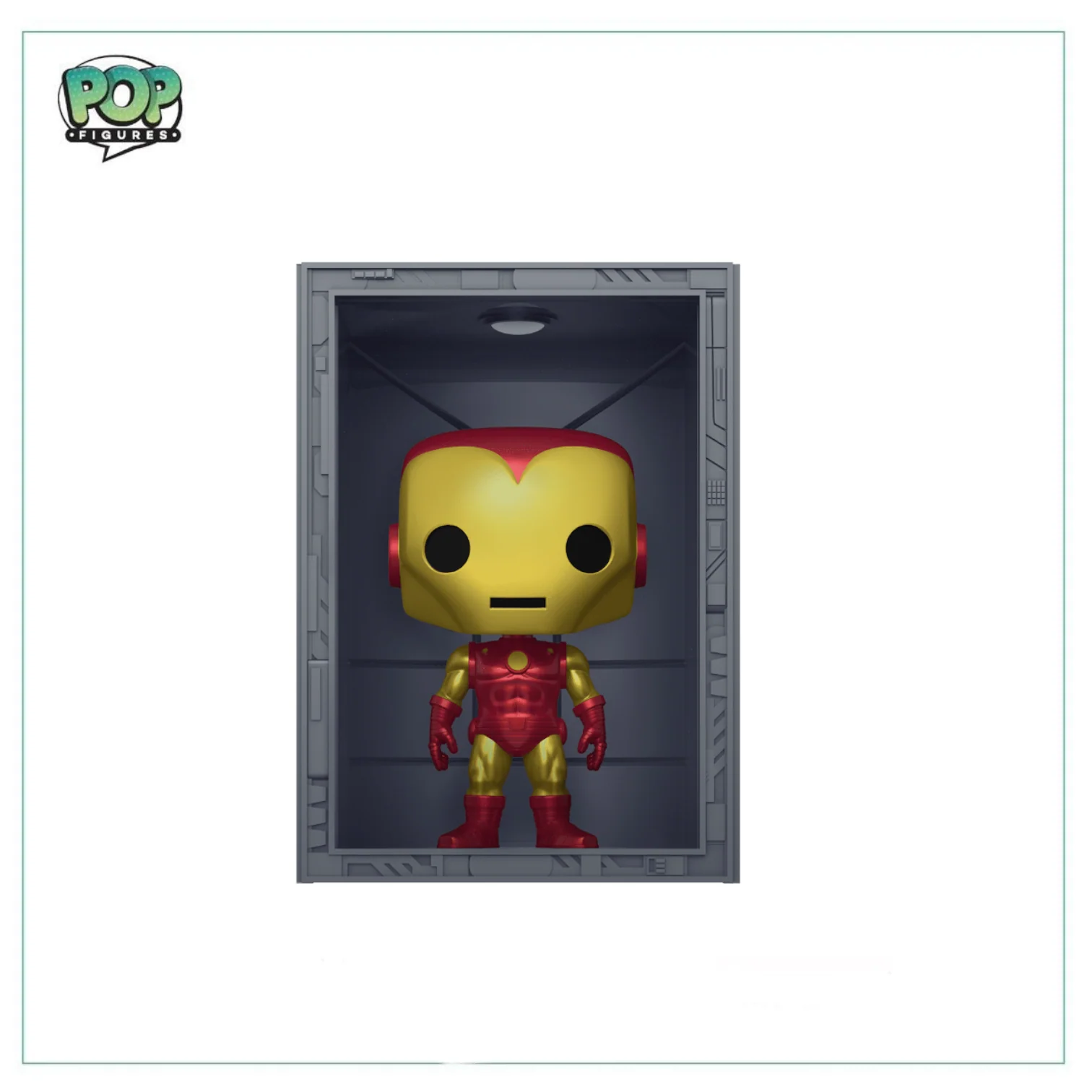 Hall Of Armor: Iron Man Model 4 (Metallic) #1036 Deluxe Funko Pop! Marvel - PX Previews Exclusive - Image 2