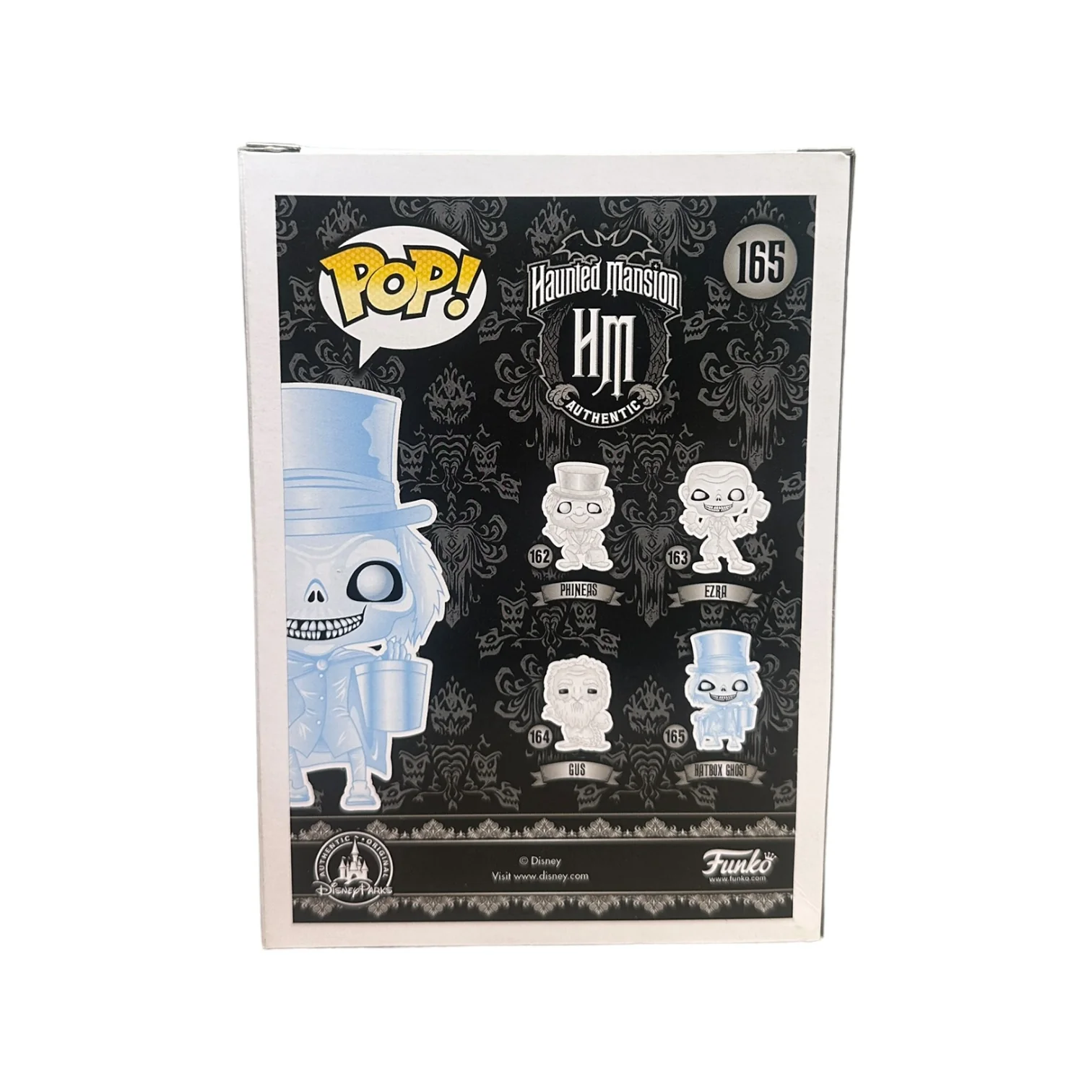 Hatbox Ghost #165 (Glows in the Dark) Funko Pop! - The Haunted Mansion - SDCC 2016 Exclusive LE1000 Pcs - Condition 7.5/10 - Image 3