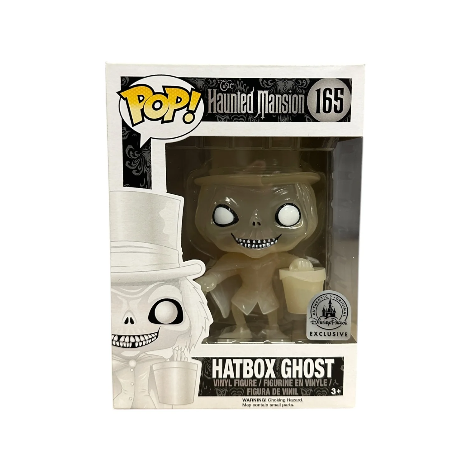 Hatbox Ghost #165 (White) Funko Pop! - The Haunted Mansion - Disney Parks Exclusive - Condition 8.5/10