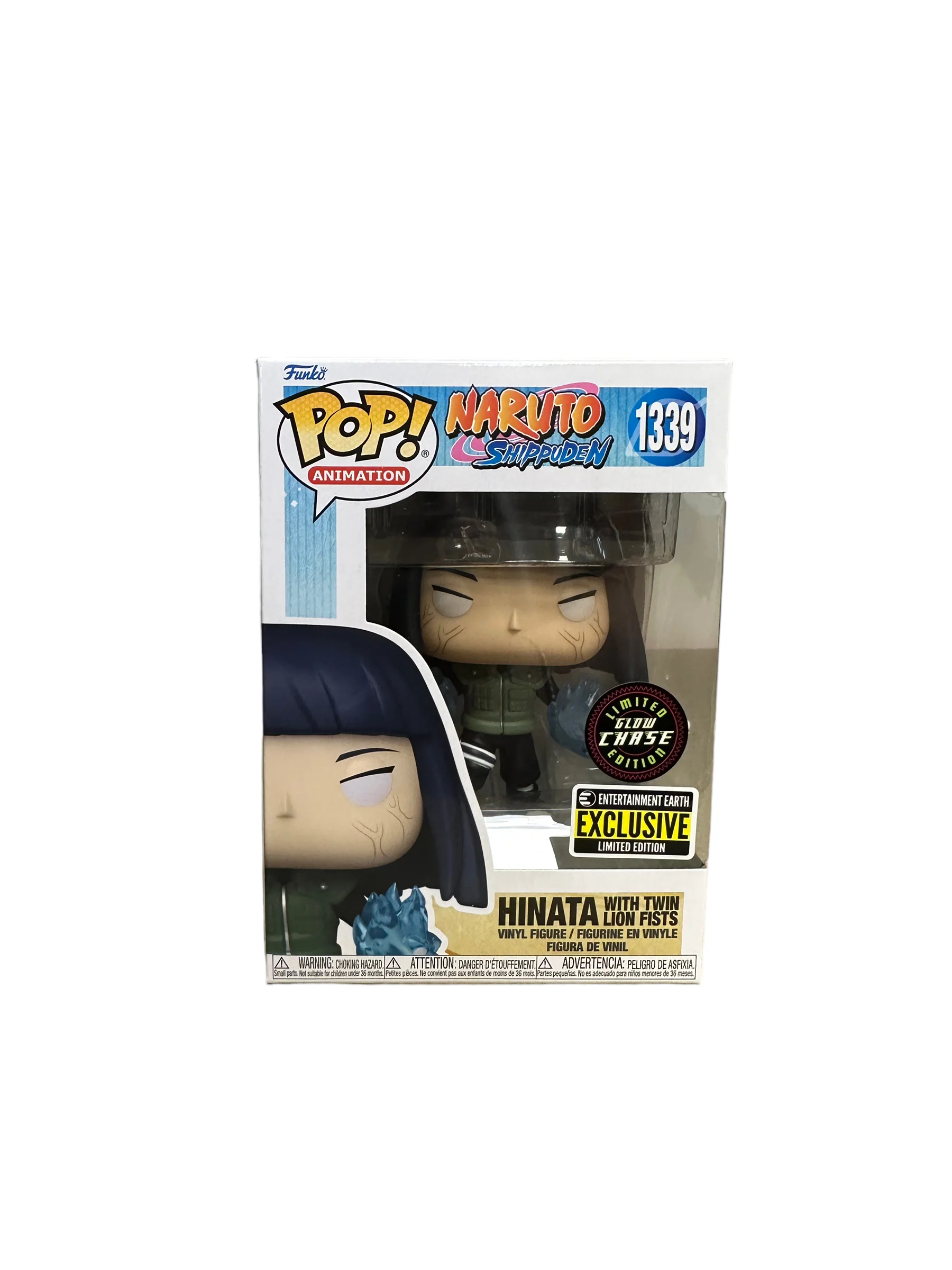 Hinata with Twin Lion Fists #1339 (Glow Chase) Funko Pop! - Naruto Shippuden - Entertainment Earth Exclusive - Condition 8/10 - Image 2