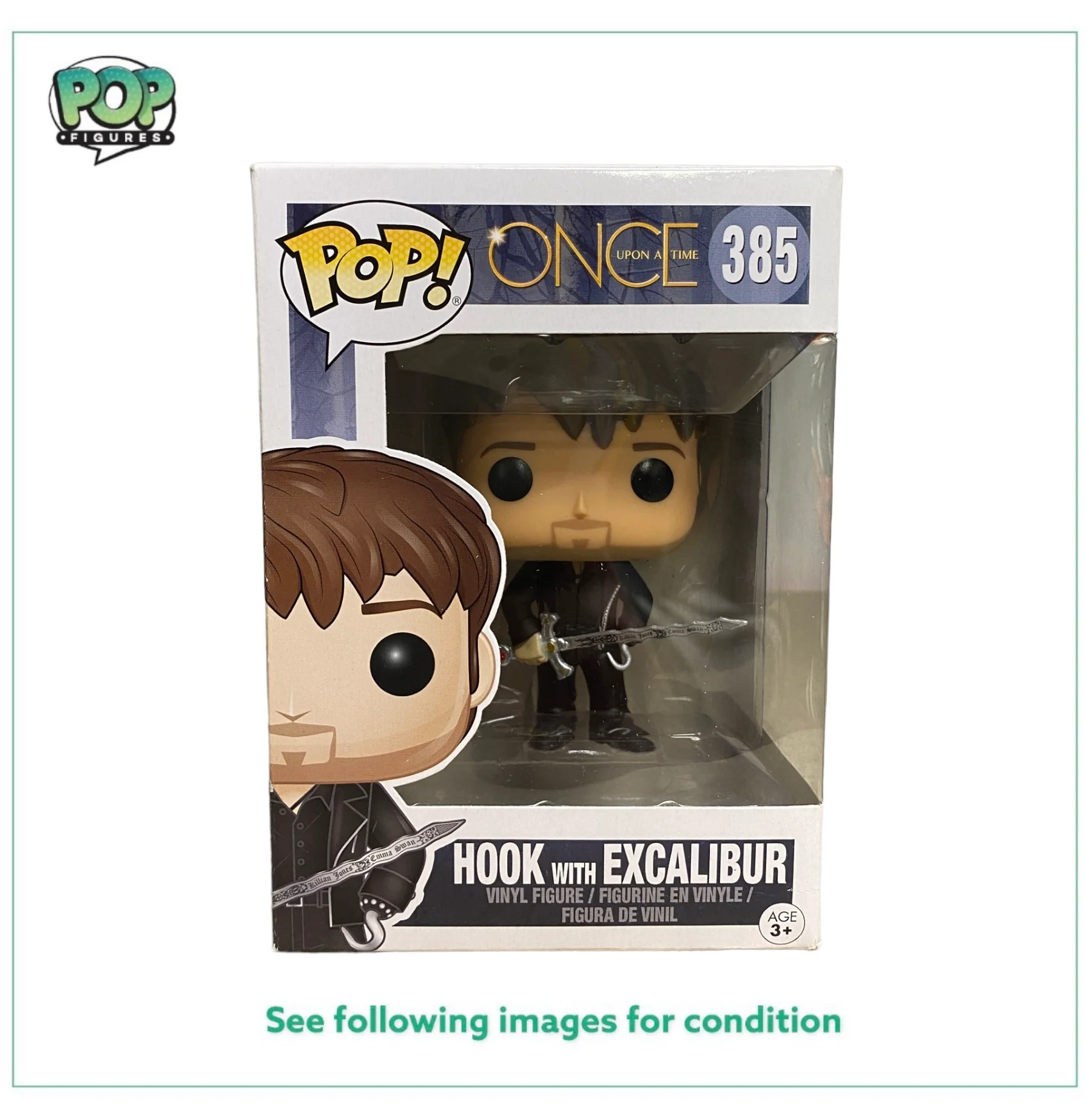 Hook With Excalibur #385 Funko Pop! - Once Upon A Time - 2016 Pop! - Condition 7.5/10