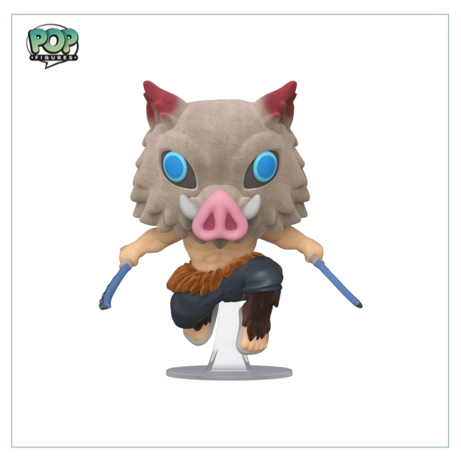Inosuke Hashibira #875 (Flocked) Funko Pop! - Demon Slayer - Chalice Collectibles Exclusive - Image 2