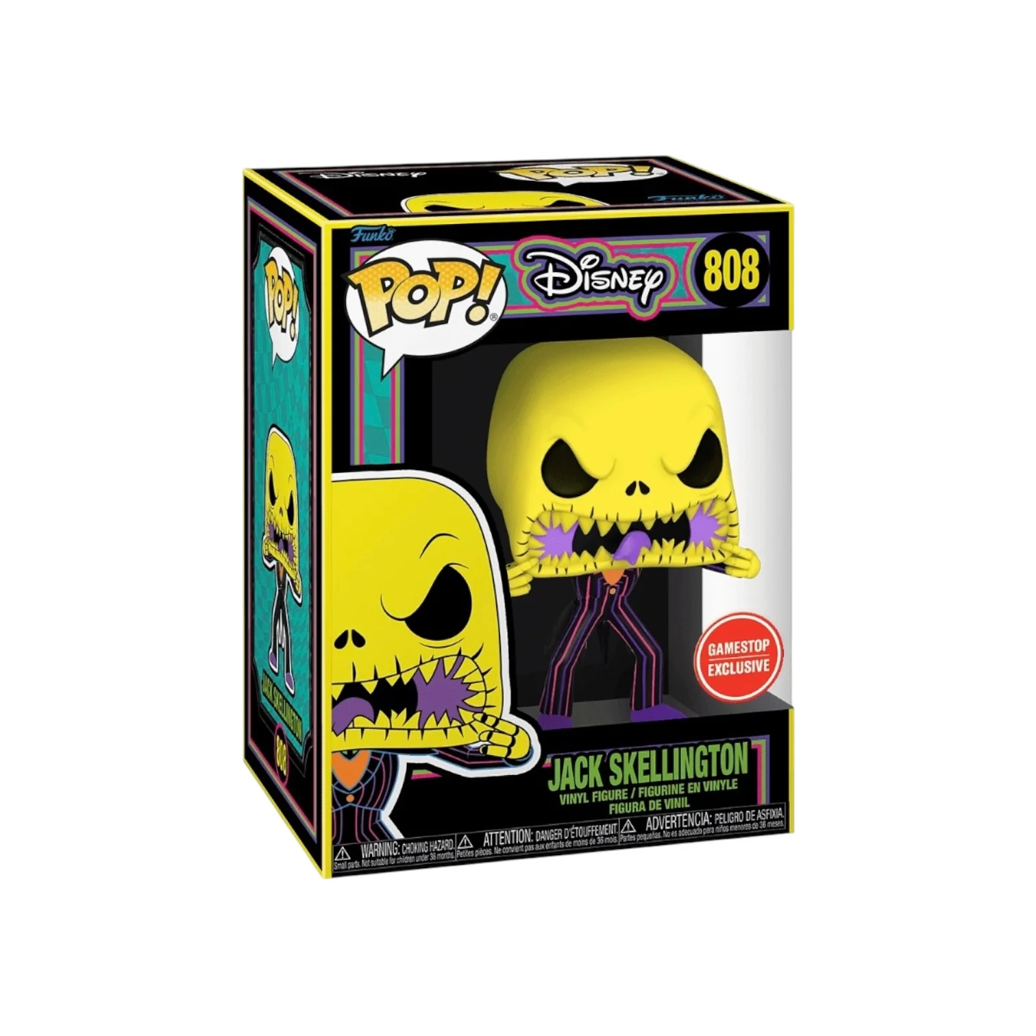 Jack Skellington (Scary Face) #808 (Blacklight) Funko Pop! - The Nightmare Before Christmas - GameStop Exclusive