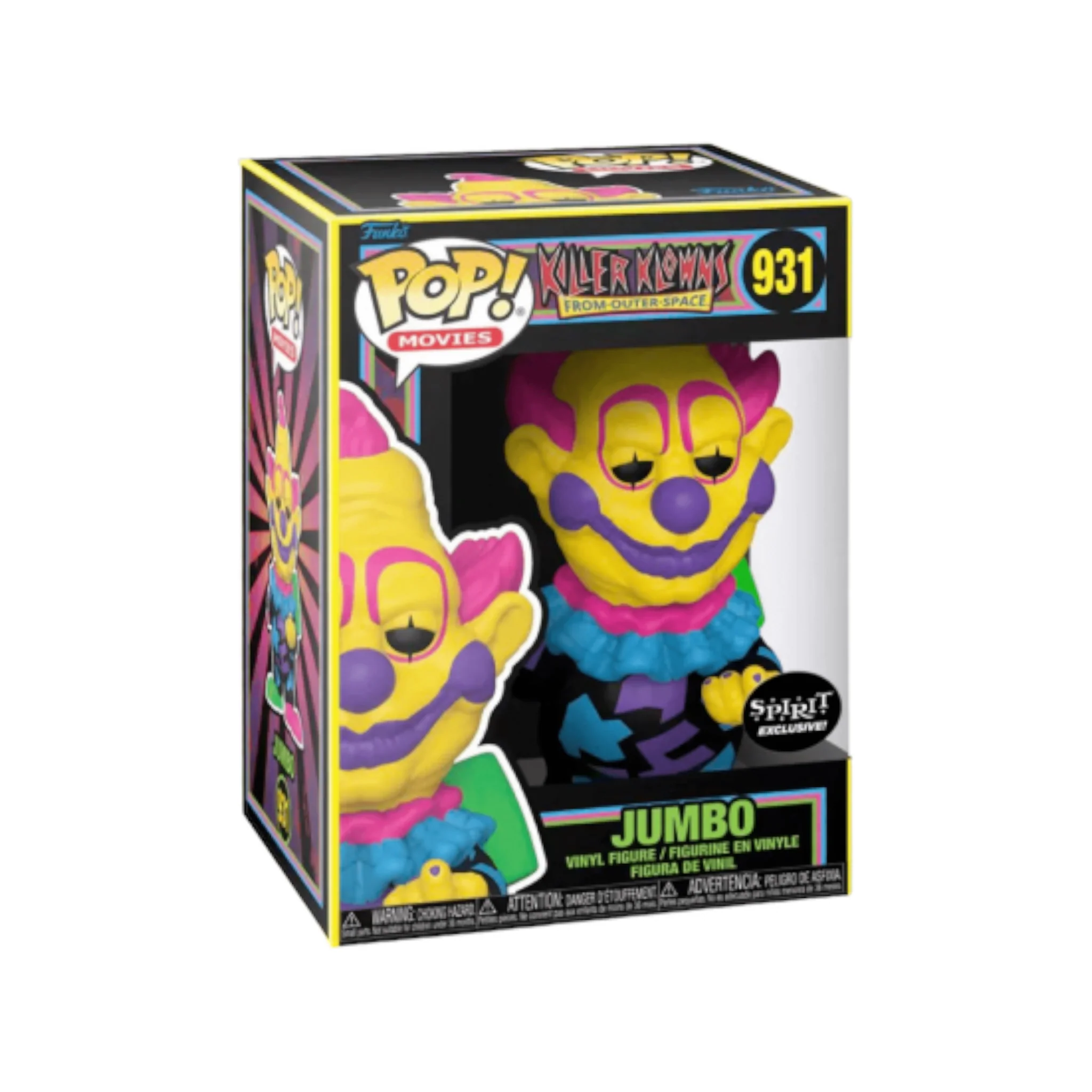 Jumbo #931 (Black Light) Funko Pop! - Killer Klowns From Outer Space - Spirit Exclusive