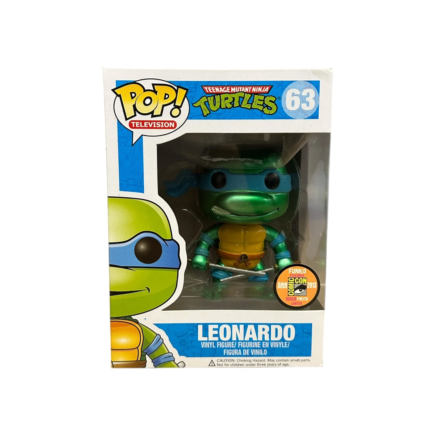Leonardo #63 (Metallic) Funko Pop! - Teenage Mutant Ninja Turtles - SDCC 2013 Exclusive LE1008 Pcs - Condition 7/10
