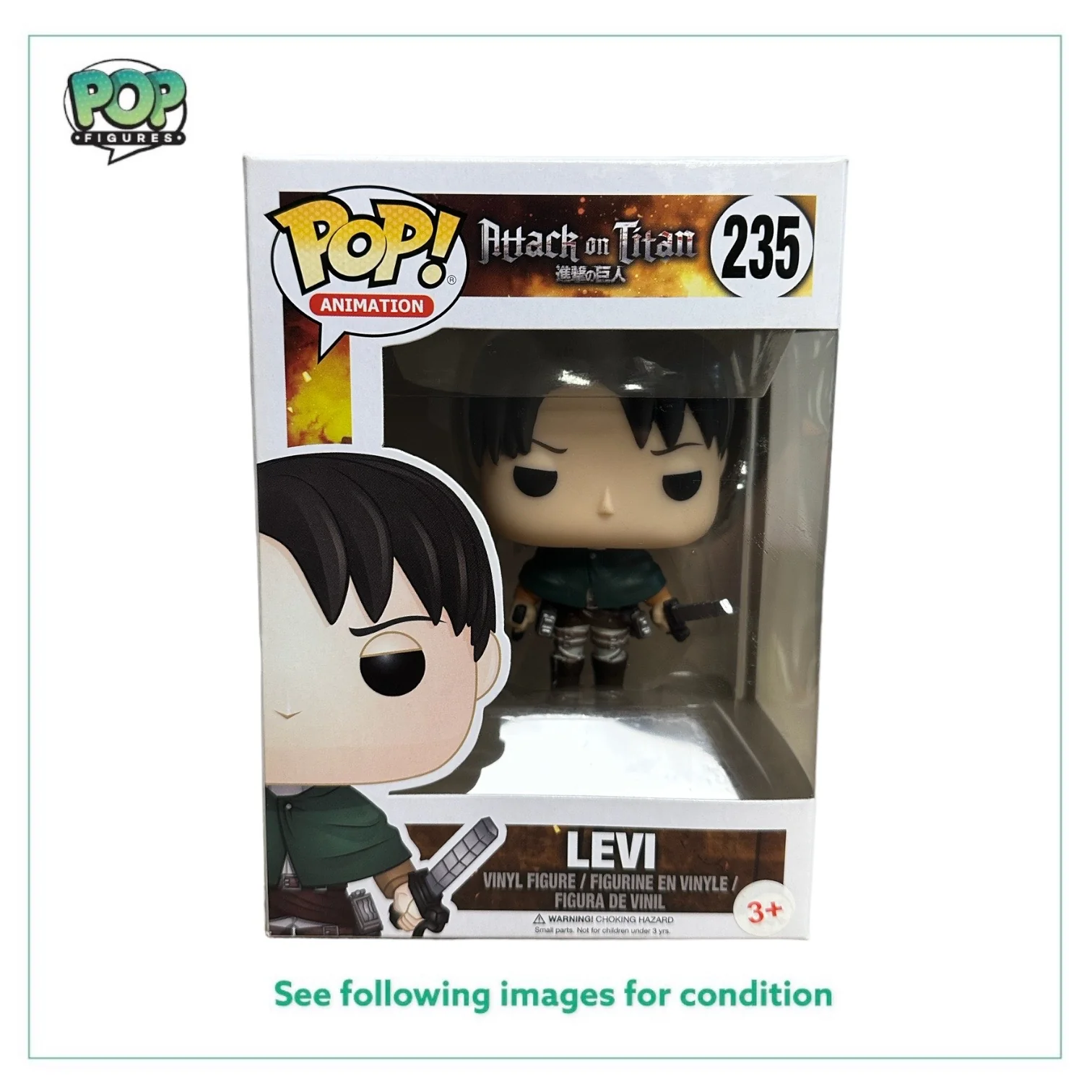 Levi #235 Funko Pop! - Attack on Titan - 2017 Pop! - Condition 9/10