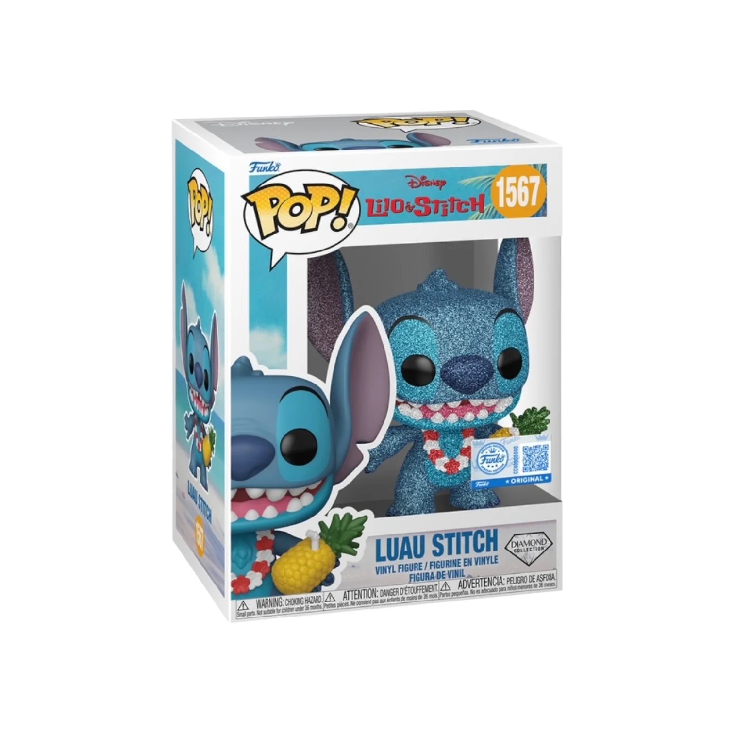 Luau Stitch #1567 (Diamond Collection) Funko Pop! - Lilo & Stitch - Funko Hollywood Exclusive
