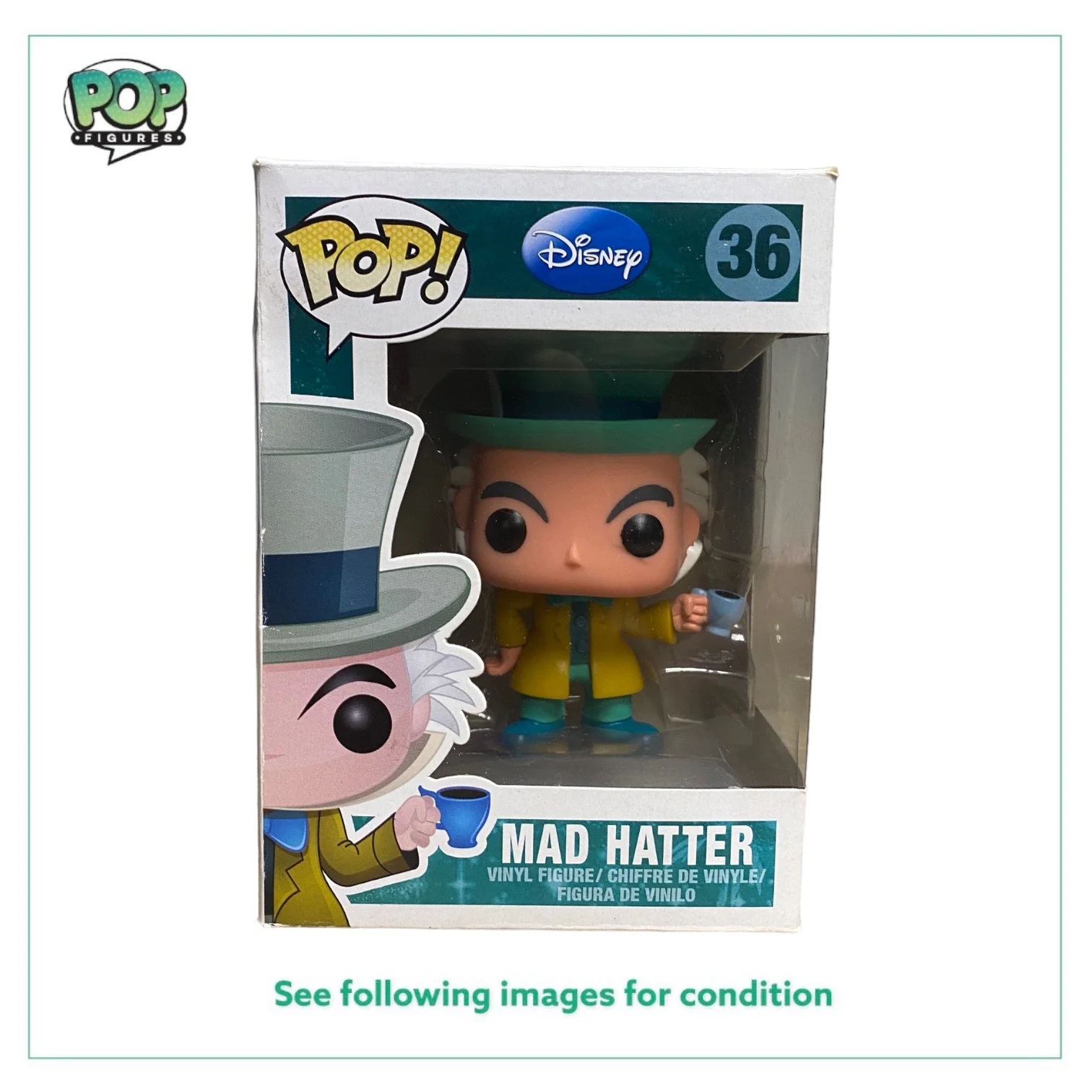 Mad Hatter #36 Funko Pop! - Disney Series 3 - 2012 Pop! - Condition 6.5/10