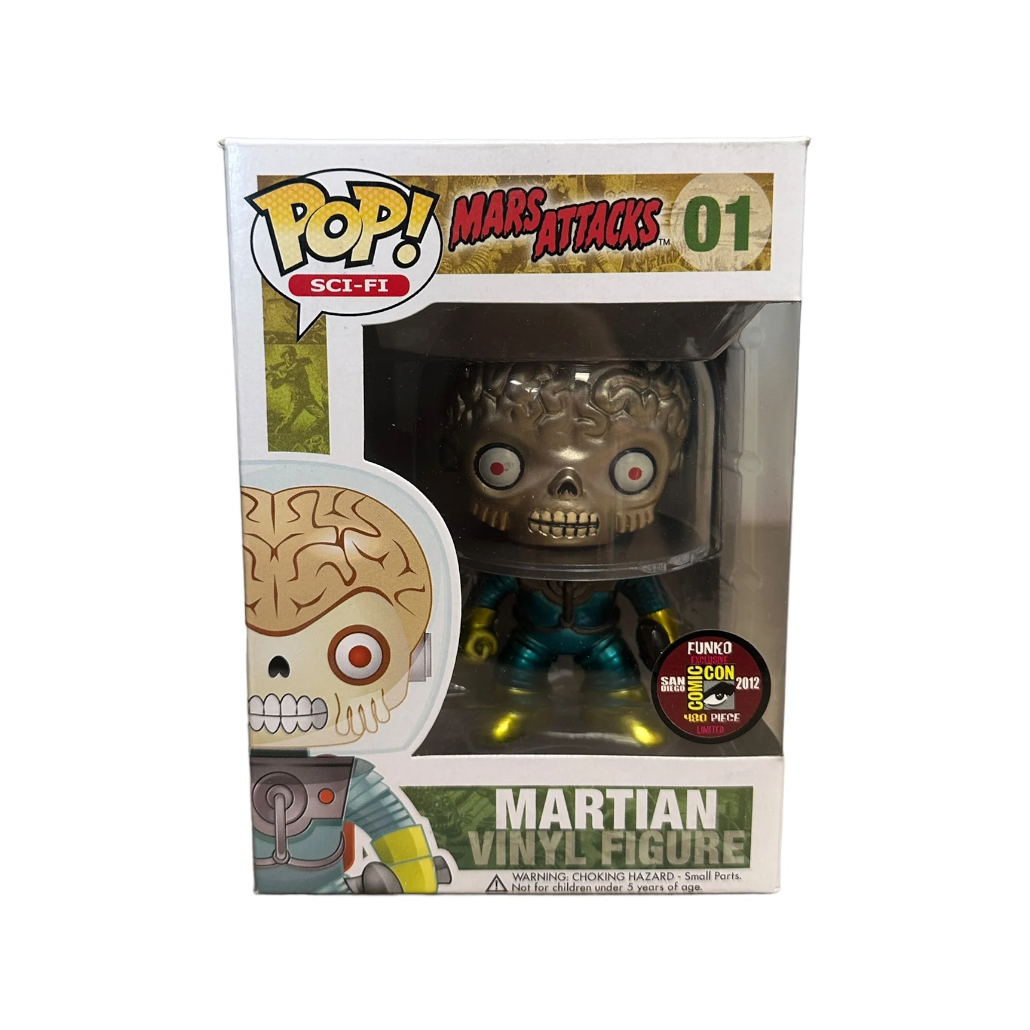 Martian #01 (Metallic) Funko Pop! - Mars Attacks - SDCC 2012 Exclusive LE480 Pcs - Condition 6.5/10
