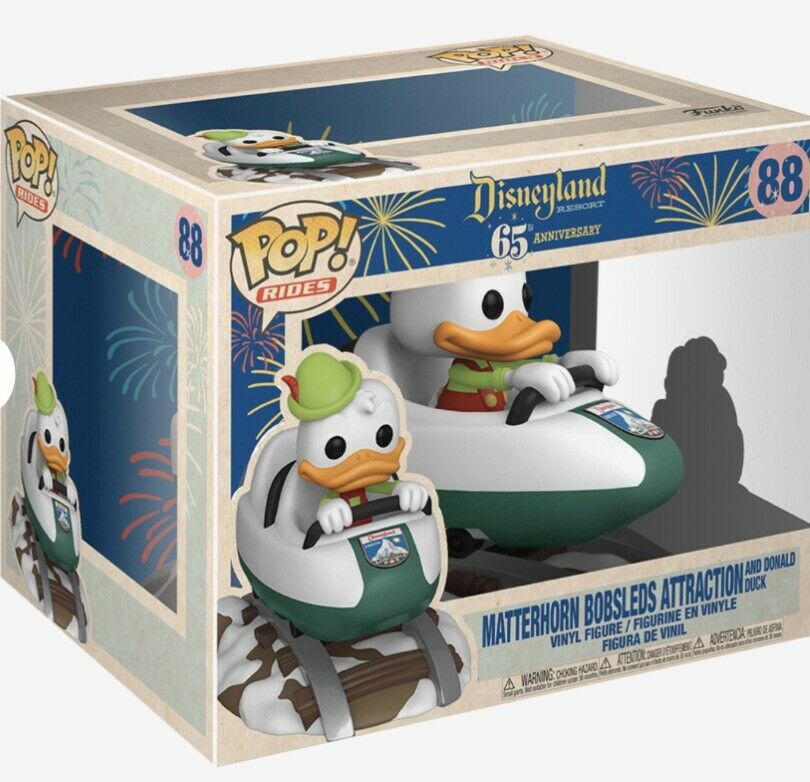 Matterhorn Bobsled Attraction and Donald Duck #88 Deluxe Funko Pop! - Disneyland 65th Anniversary