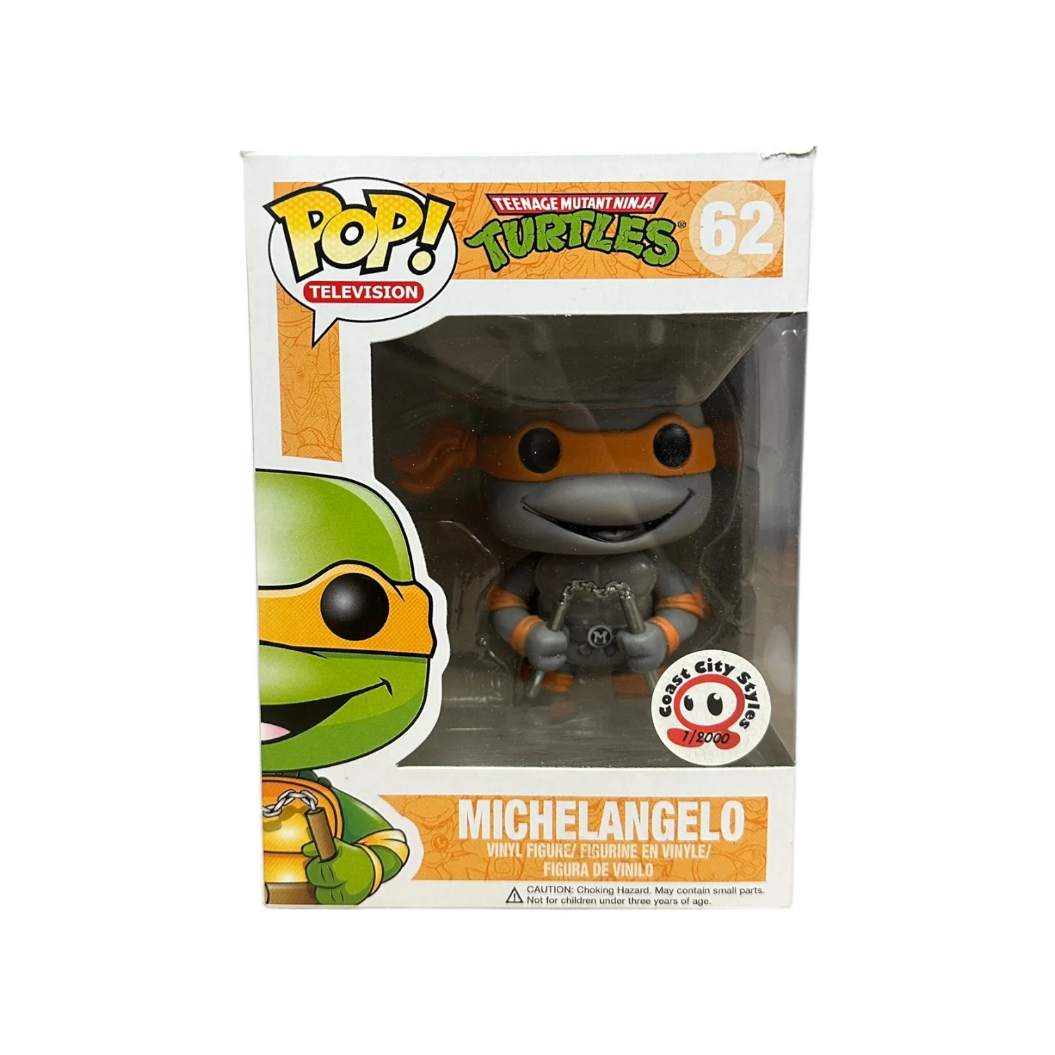 Michelangelo #62 (Grayscale) Funko Pop! - Teenage Mutant Ninja Turtles - Coast City Styles Exclusive LE2000 Pcs - Condition 7/10