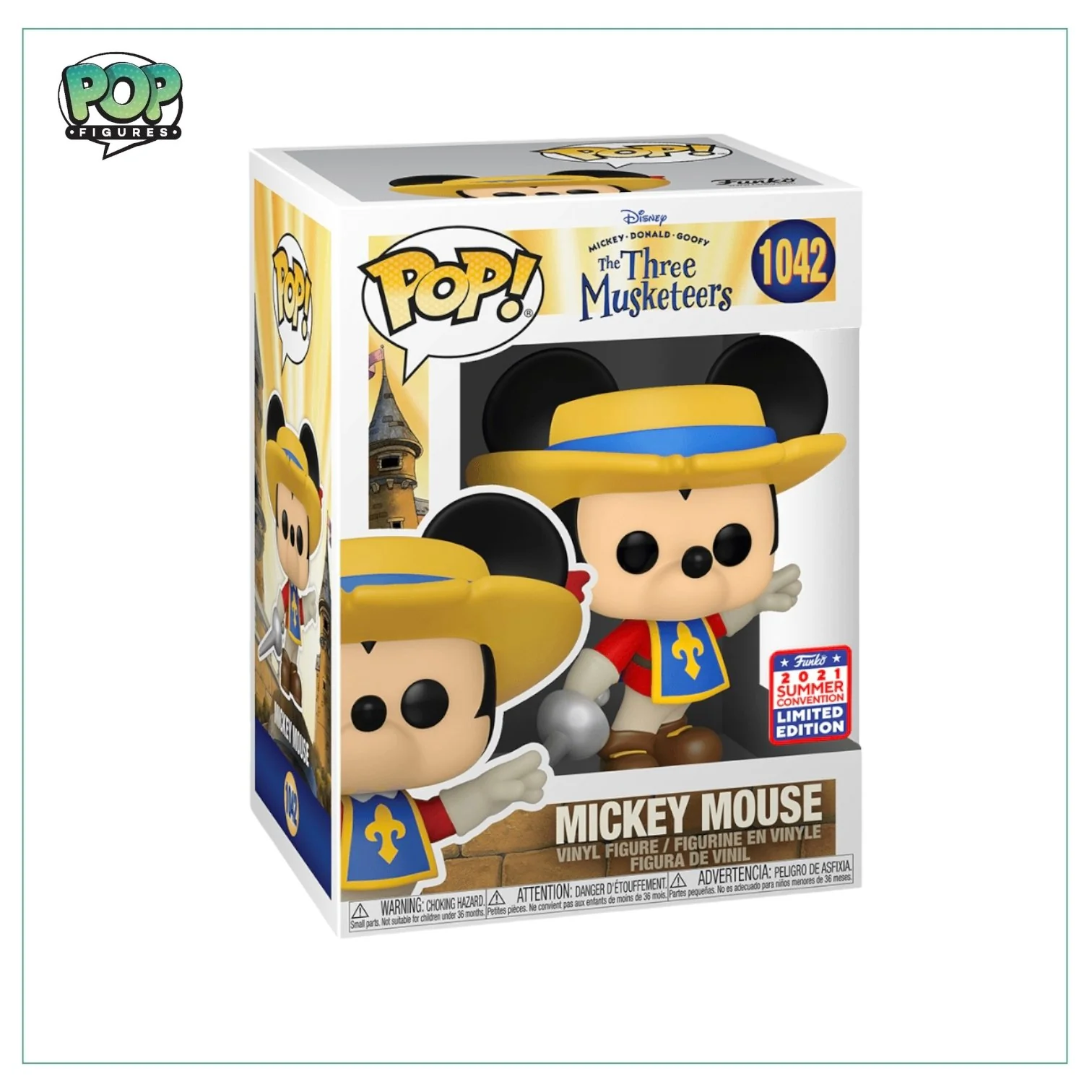 Mickey Mouse #1042 Funko Pop! -  Disney The Three Musketeers - 2021 Virtual Funkon (Shared Sticker)