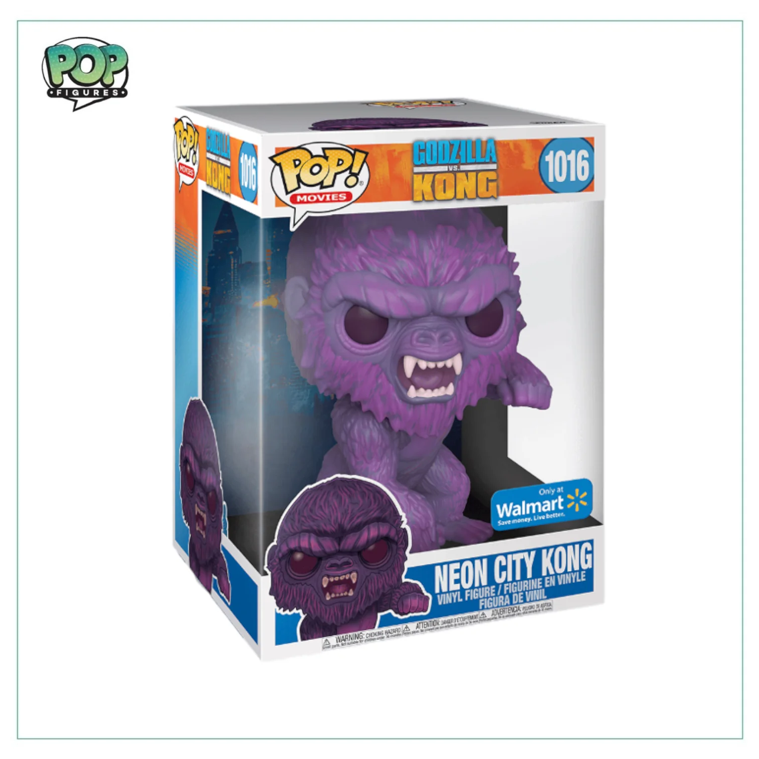 Neon City Kong #1016 Deluxe 10” Funko Pop! - Godzilla vs Kong - Walmart Exclusive