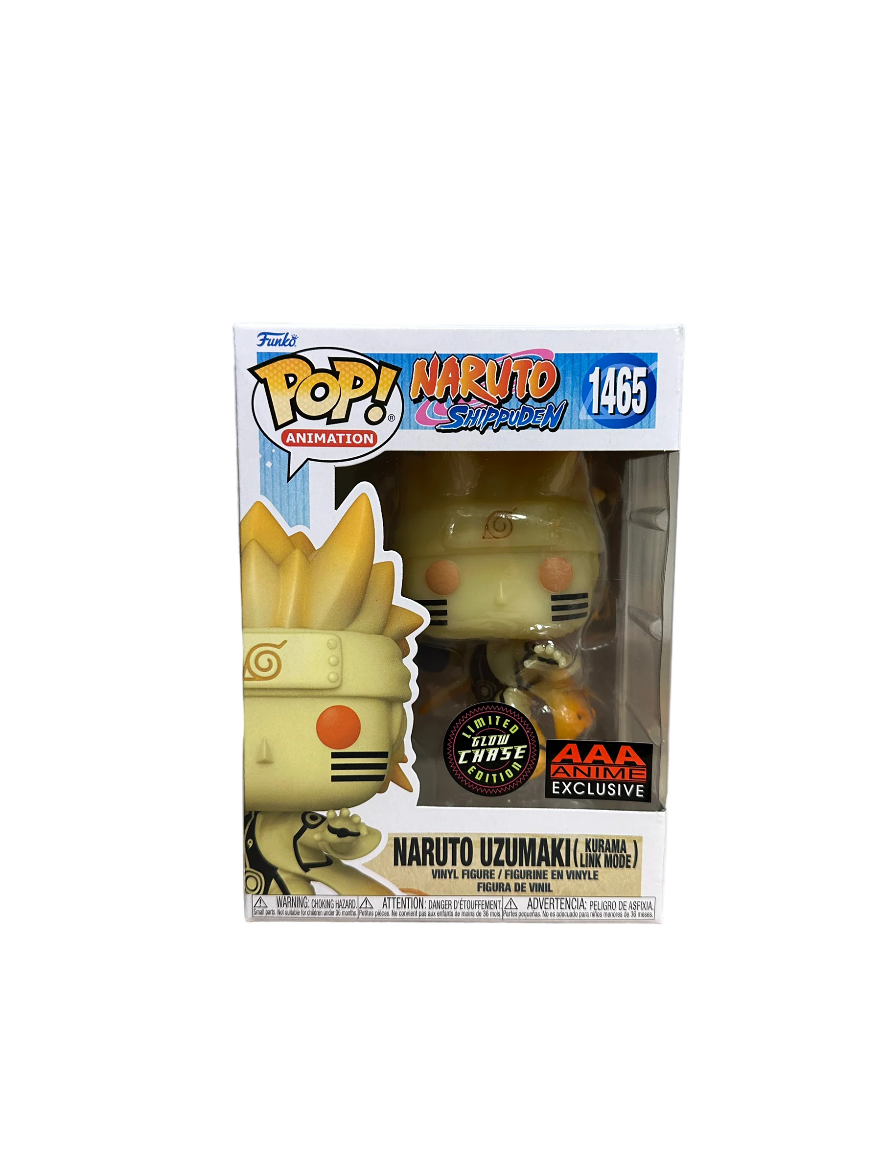 Naruto Uzumaki (Kurama Link Mode) #1465 (Glow Chase) Funko Pop! - Naruto Shippuden - AAA Anime Exclusive - Condition 9/10 - Image 2