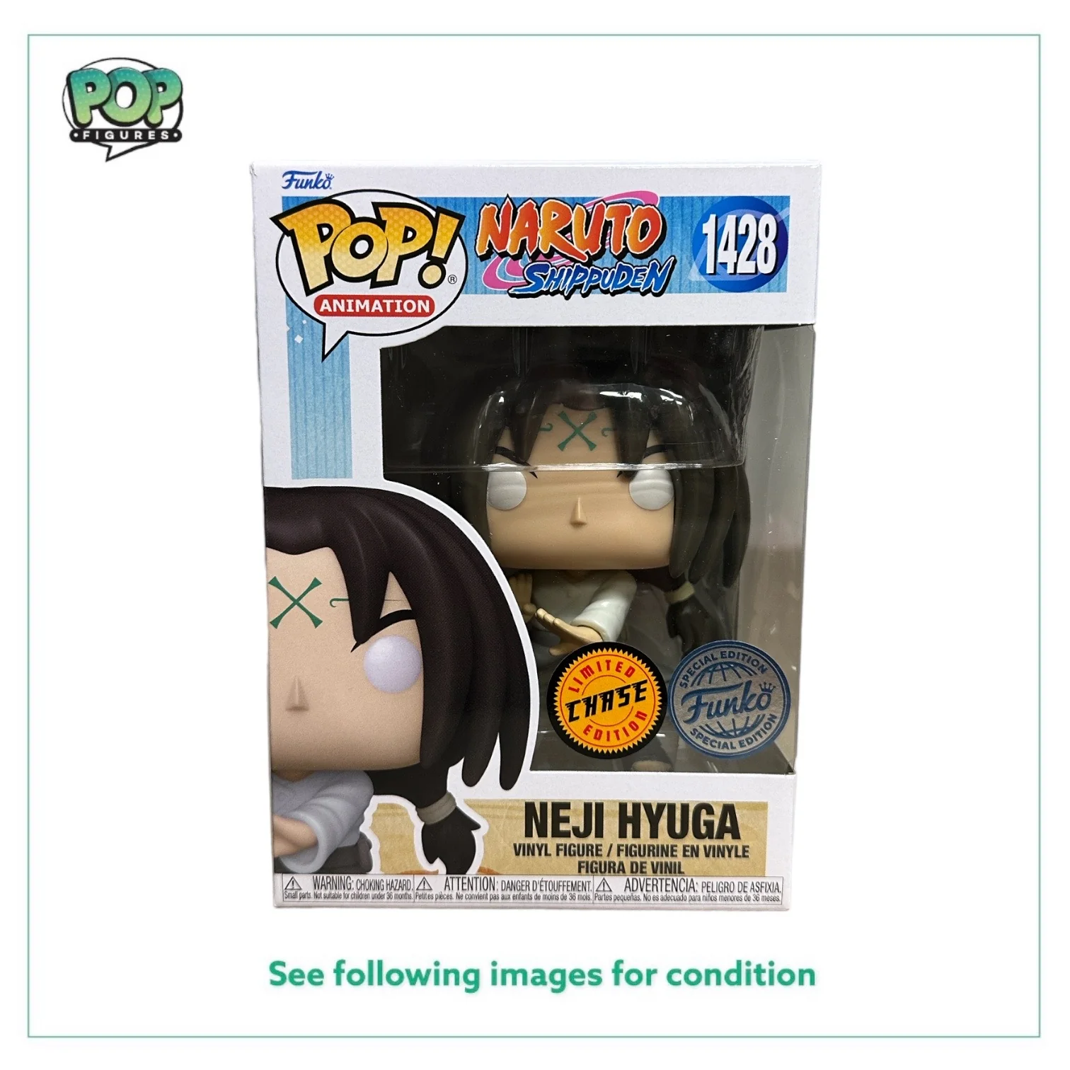 Neji Hyuga #1428 (Curse Mark Chase) Funko Pop! - Naruto Shippuden - Special Edition - Condition 9.5/10