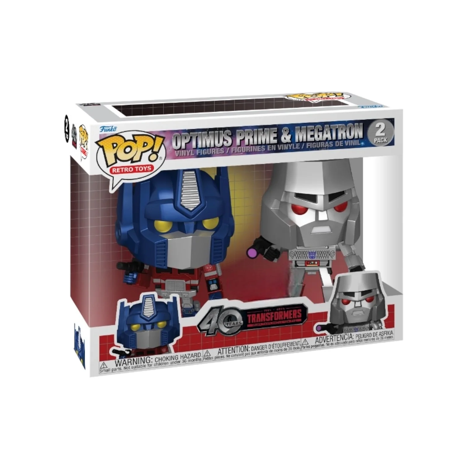 Optimus Prime & Megatron (Metallic)2 pack Funko Pop - Transformers - 40th Years Anniversary