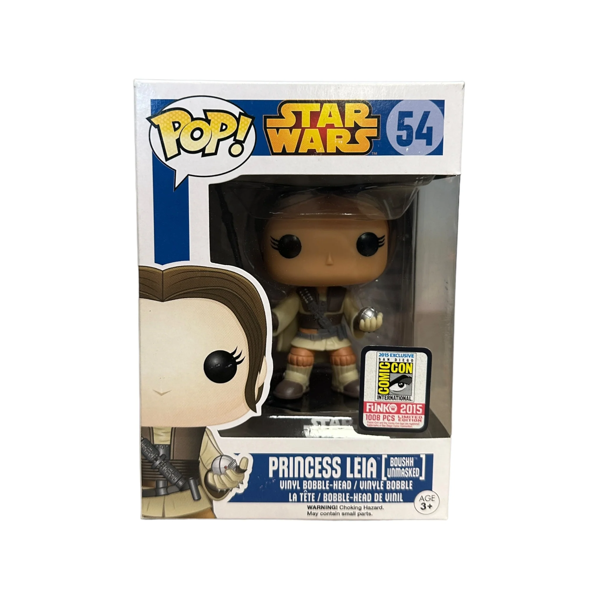 Princess Leia [Boushh Unmasked] #54 Funko Pop! - Star Wars - SDCC 2015 Official Convention Exclusive LE1008 Pcs - Condition 7.5/10