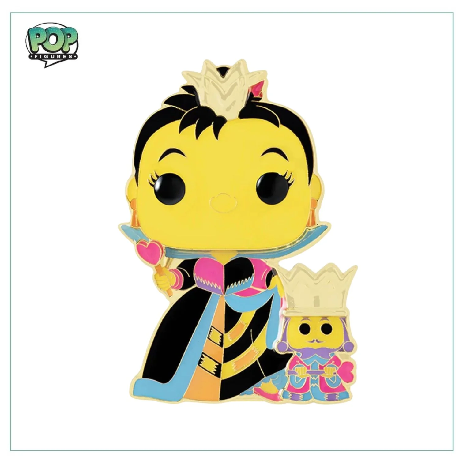 Queen and King of Hearts #19 Enamel Pop! Pin - Alice in Wonderland - Glow in the Dark - Image 2