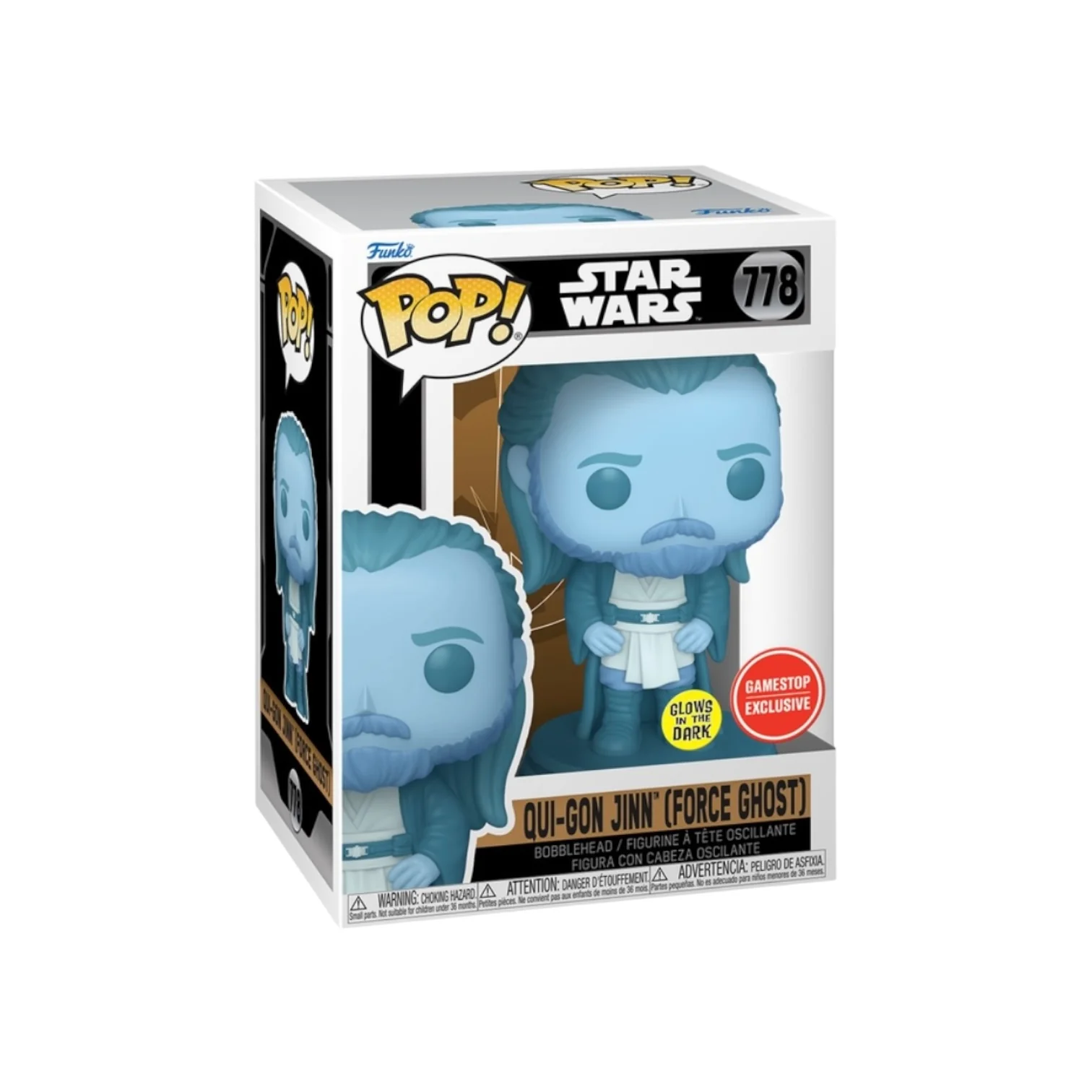 Qui-Gon Jinn (Force Ghost) #778 (Glows in the Dark) Funko Pop! - Star Wars: Obi-Wan Kenobi - GameStop Exclusive