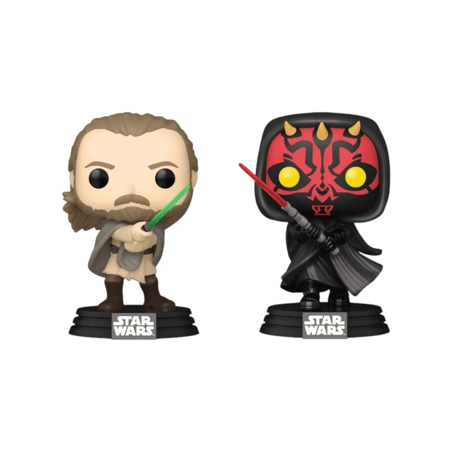 Qui-Gon Jinn Vs. Darth Maul 2 Pack Funko Pop! - Star Wars: The Phantom Menace - Funko Shop Exclusive - Image 2
