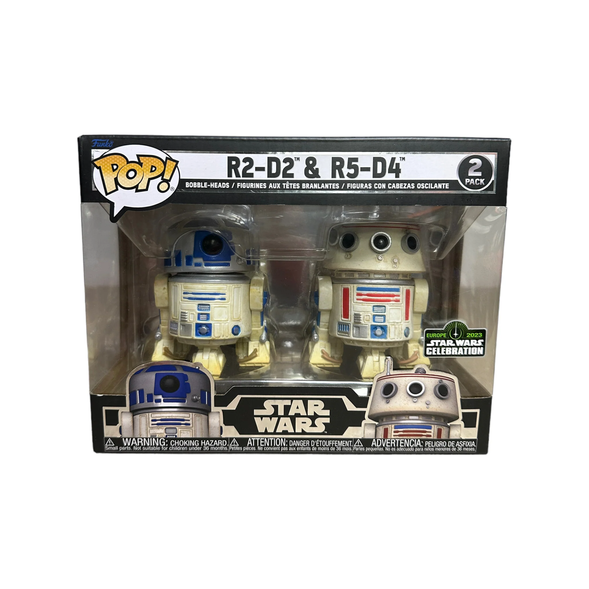R2-D2 & R5-D4 2 Pack Funko Pop! - Star Wars Celebration Europe 2023 Official Convention Exclusive - Condition 9.5/10