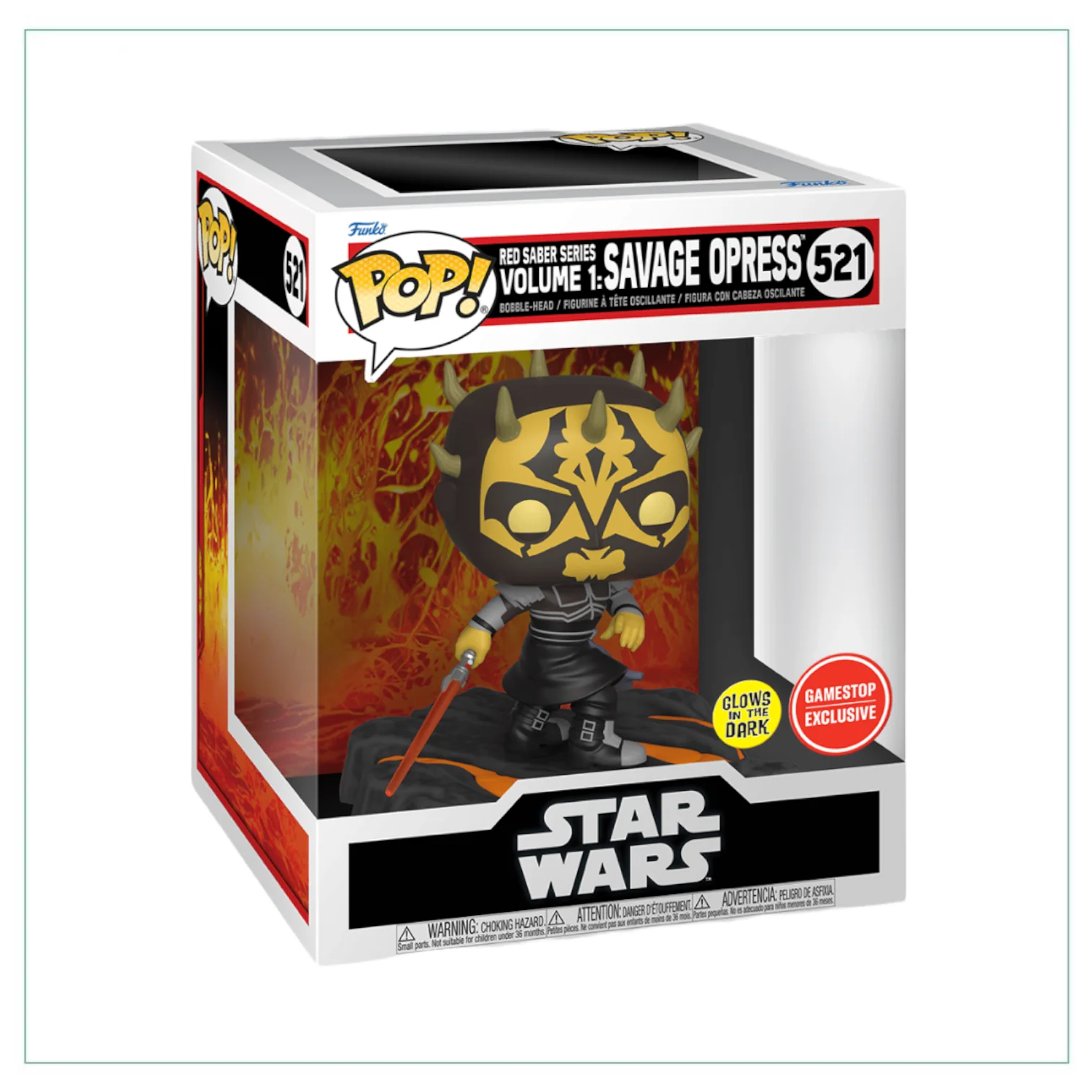 Red Saber Series Volume 1: Savage Opress #521 (Glows in The Dark) Funko Pop! Deluxe Star Wars - GameStop Exclusive