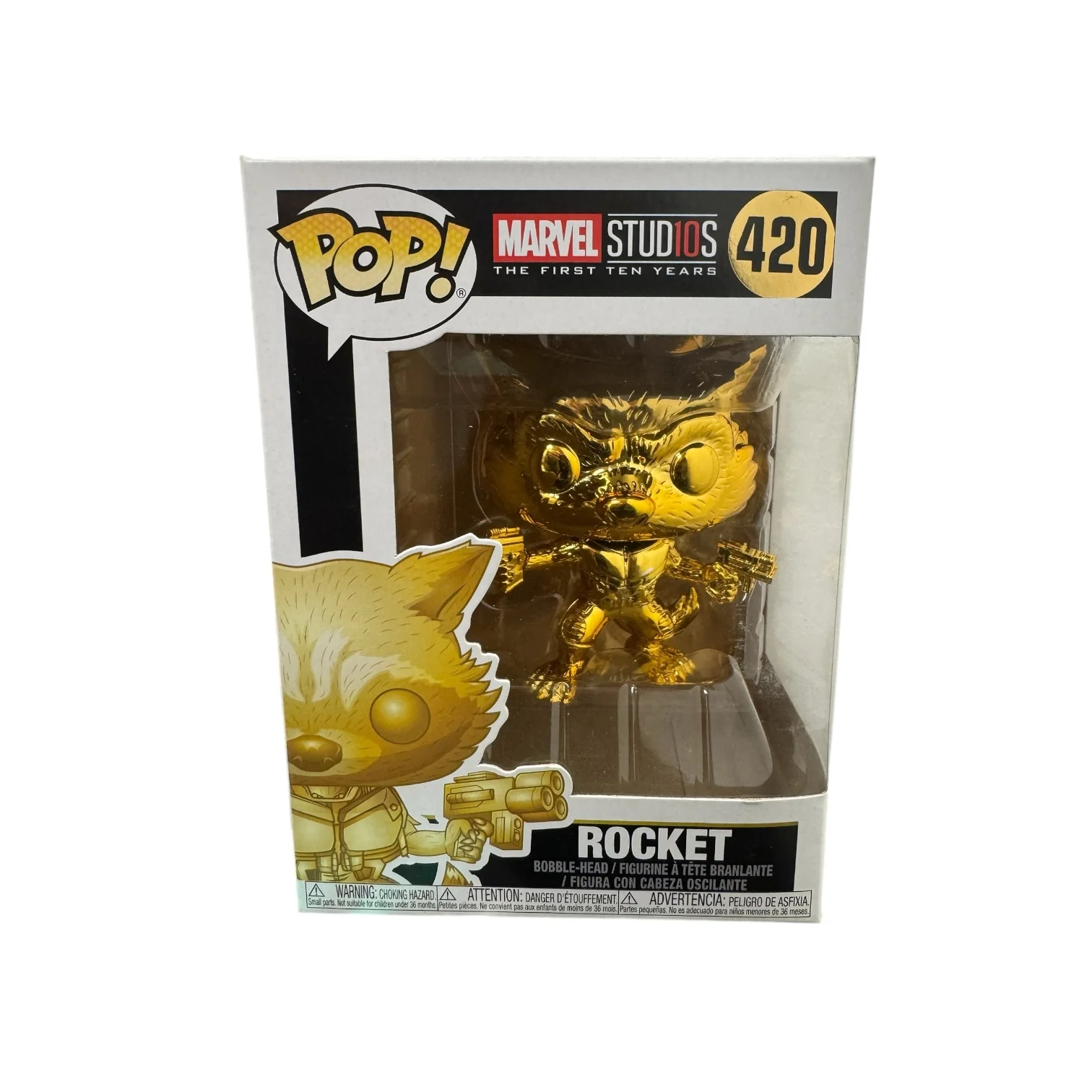 Rocket (Gold Chrome) #420 Funko Pop! Marvel Studios The First Ten Years