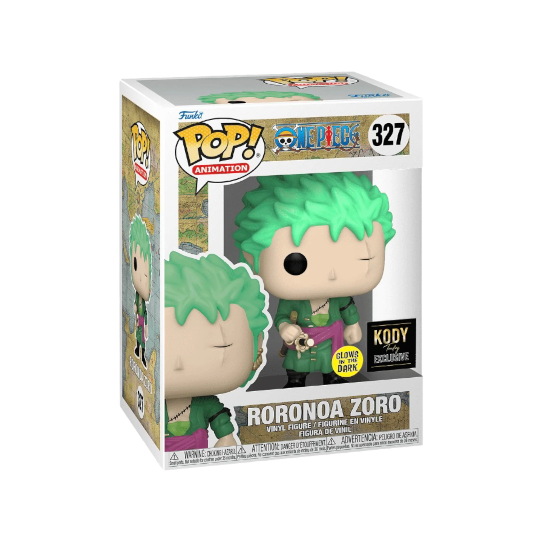 Roronoa Zoro #327 (Glows in the Dark) Funko Pop! - One Piece - Kody Trading Exclusive
