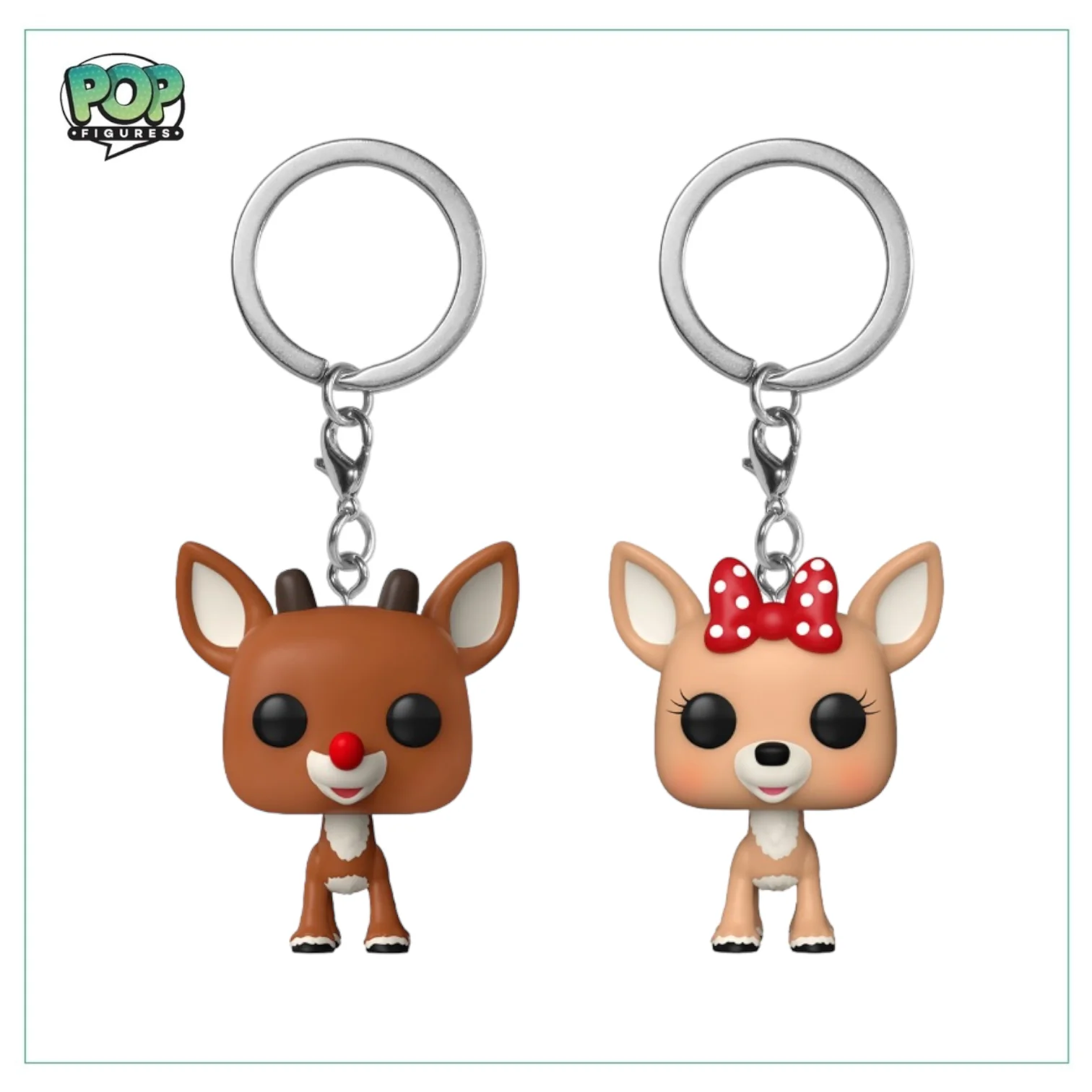 Rudolph & Clarice Funko Pocket Pop Keychain - Rudolph the Red-Nosed Reindeer - Image 2