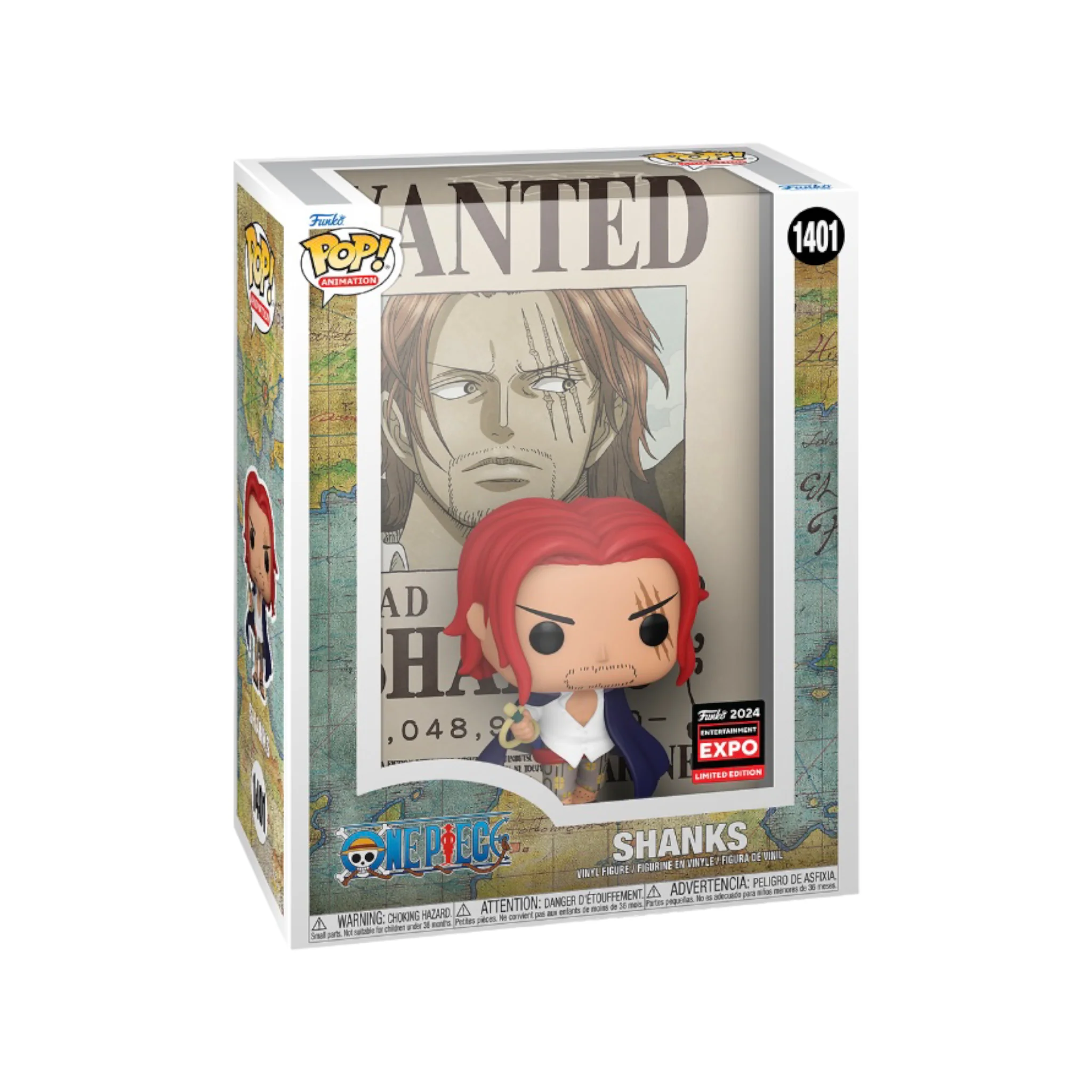 Shanks #1401 (Wanted Poster) Funko Pop Poster! - One Piece - C2E2 2024 Shared Exclusive